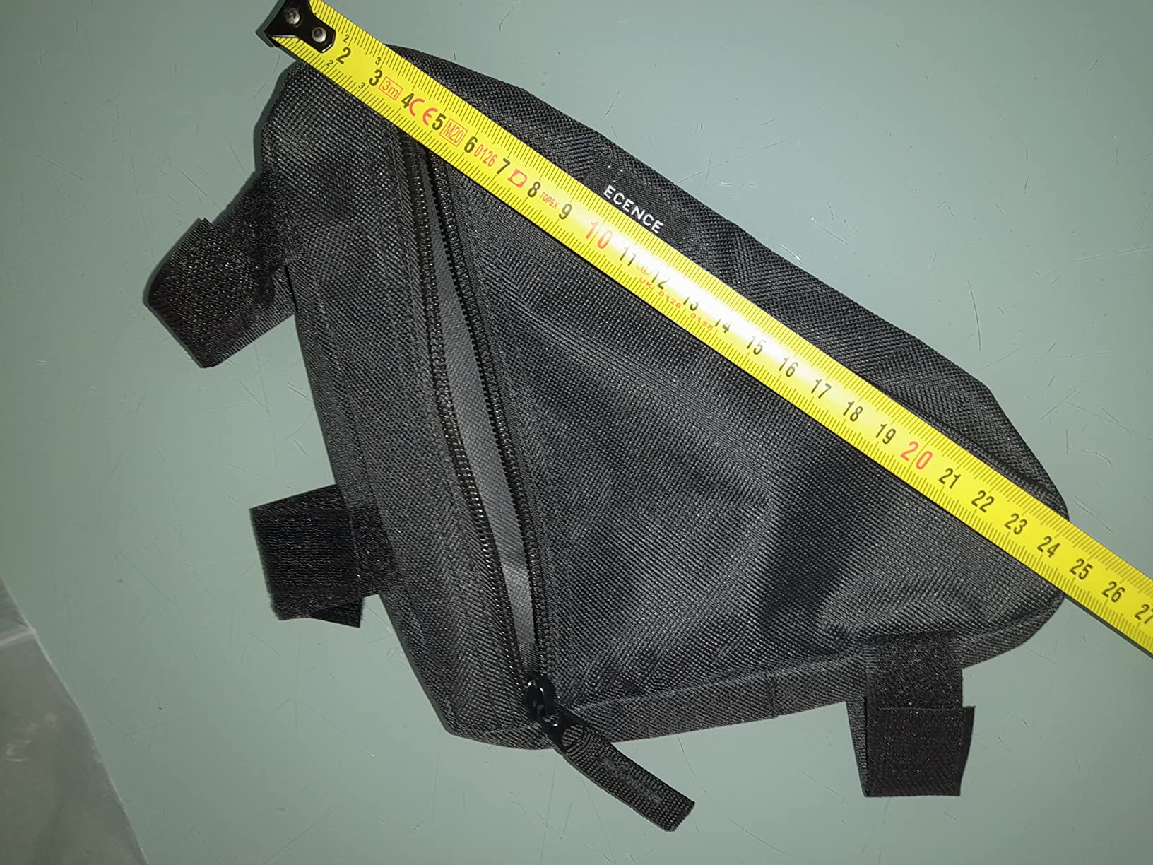 ECENCE Borsa Telaio Bici Triangolare Nera Nylon Impermeabile