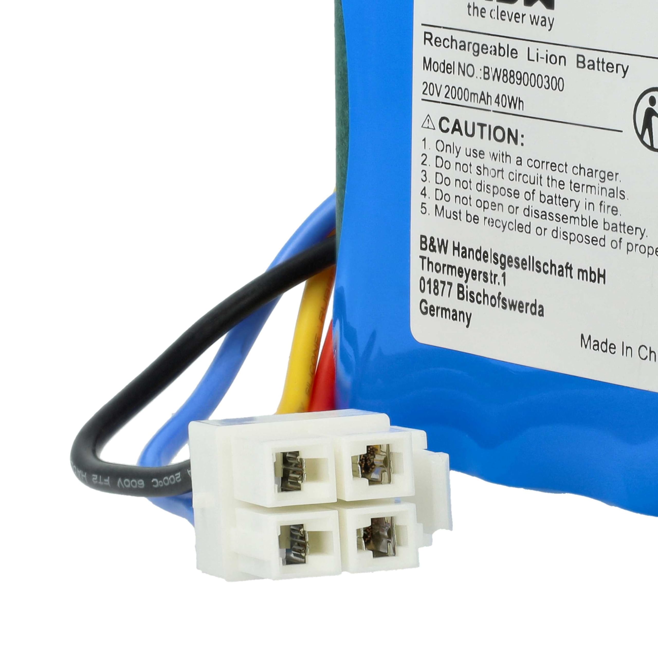vhbw LBF2025 batteria robot rasaerba 2000mAh 20V Li-Ion