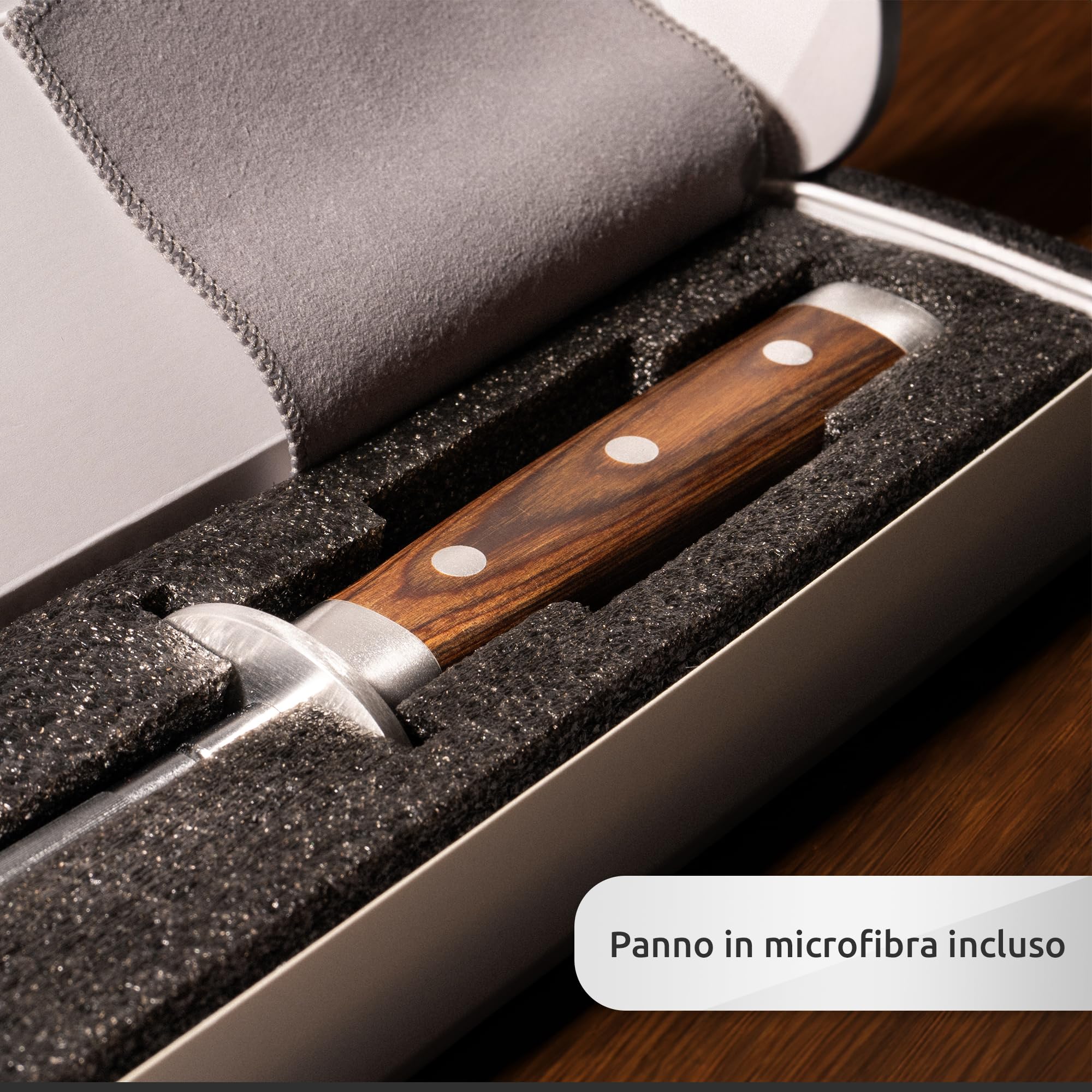 ECENCE Acciaino Affilacoltelli 39cm Acciaio 65HRC Argento