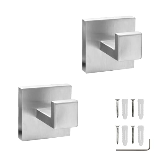Ecence ganci portasciugamani inox 2 pezzi spazzolato