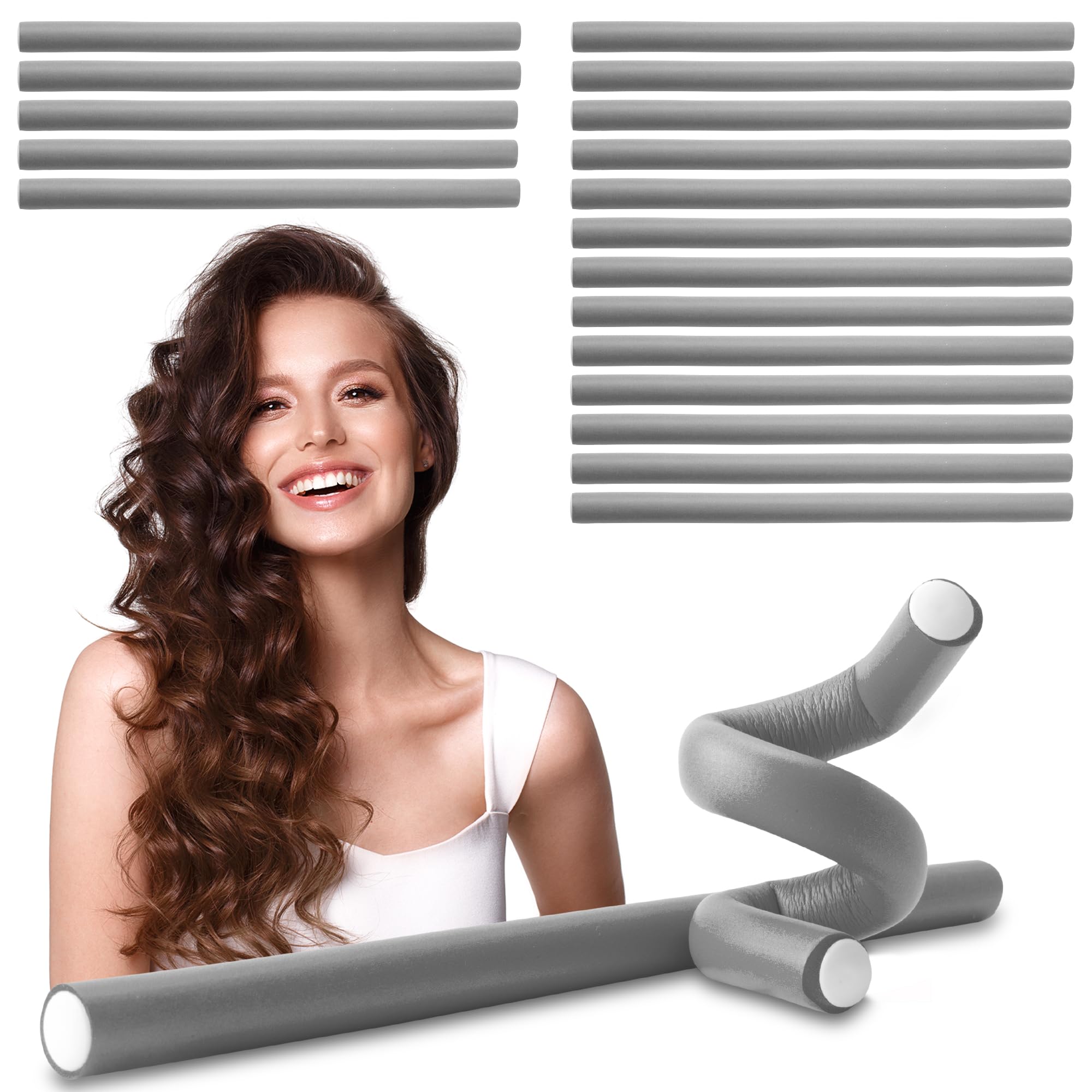 Ecence Bigodini Flessibili Senza Calore Grigio 20 pz 14x240 mm