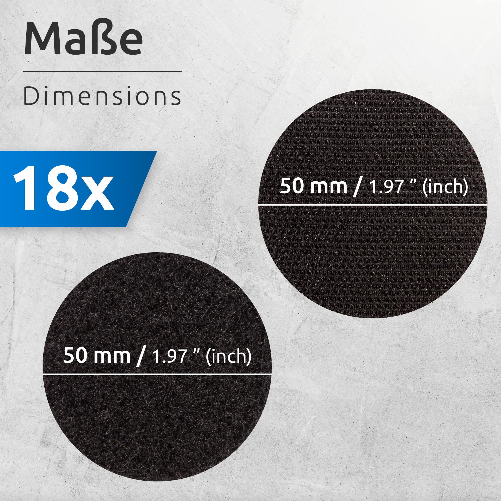 ECENCE Pad Adesivi a Strappo Neri 18x 50 mm Fissaggio Forte