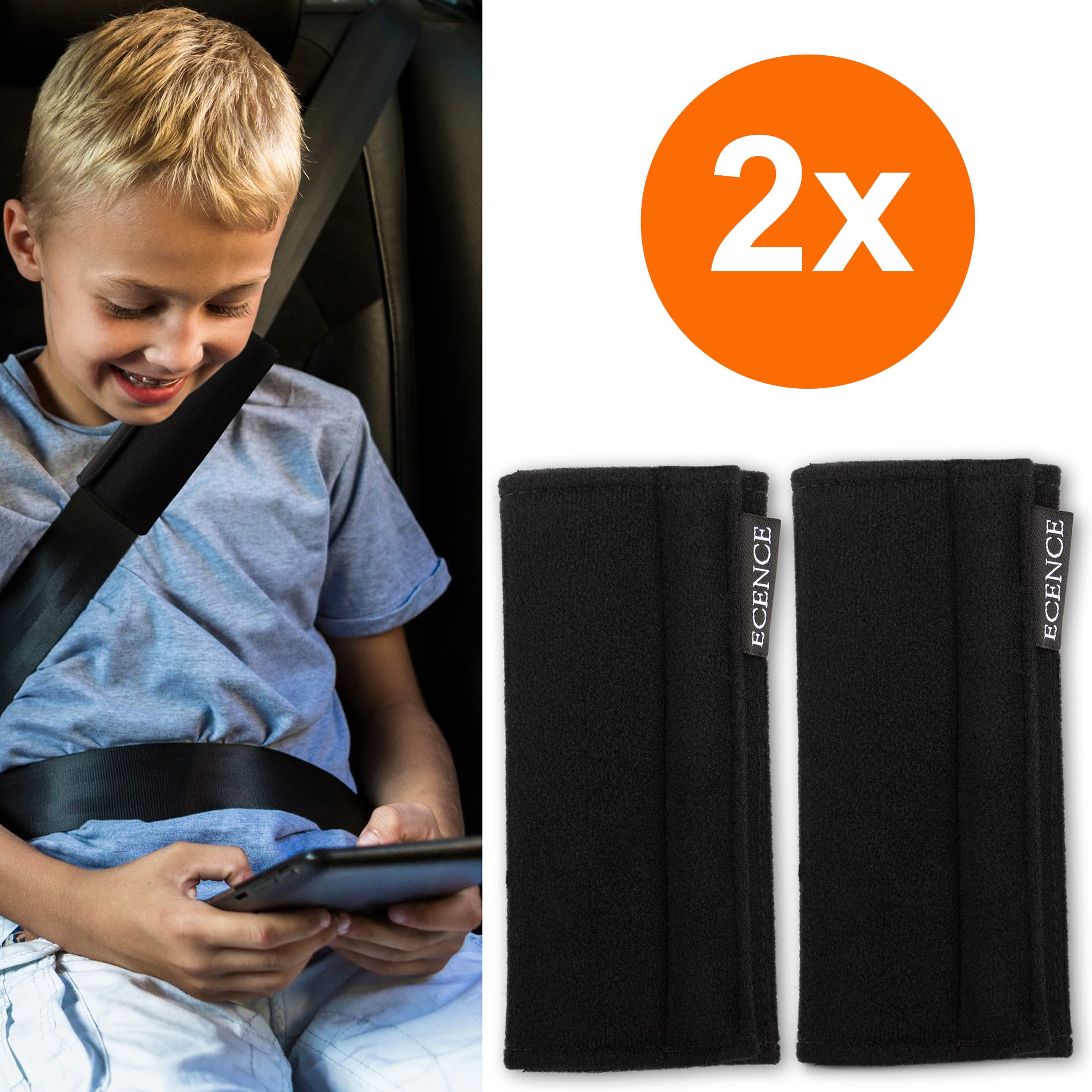 ECENCE Copricintura Cintura Auto Imbottita 2 Pezzi Bambini
