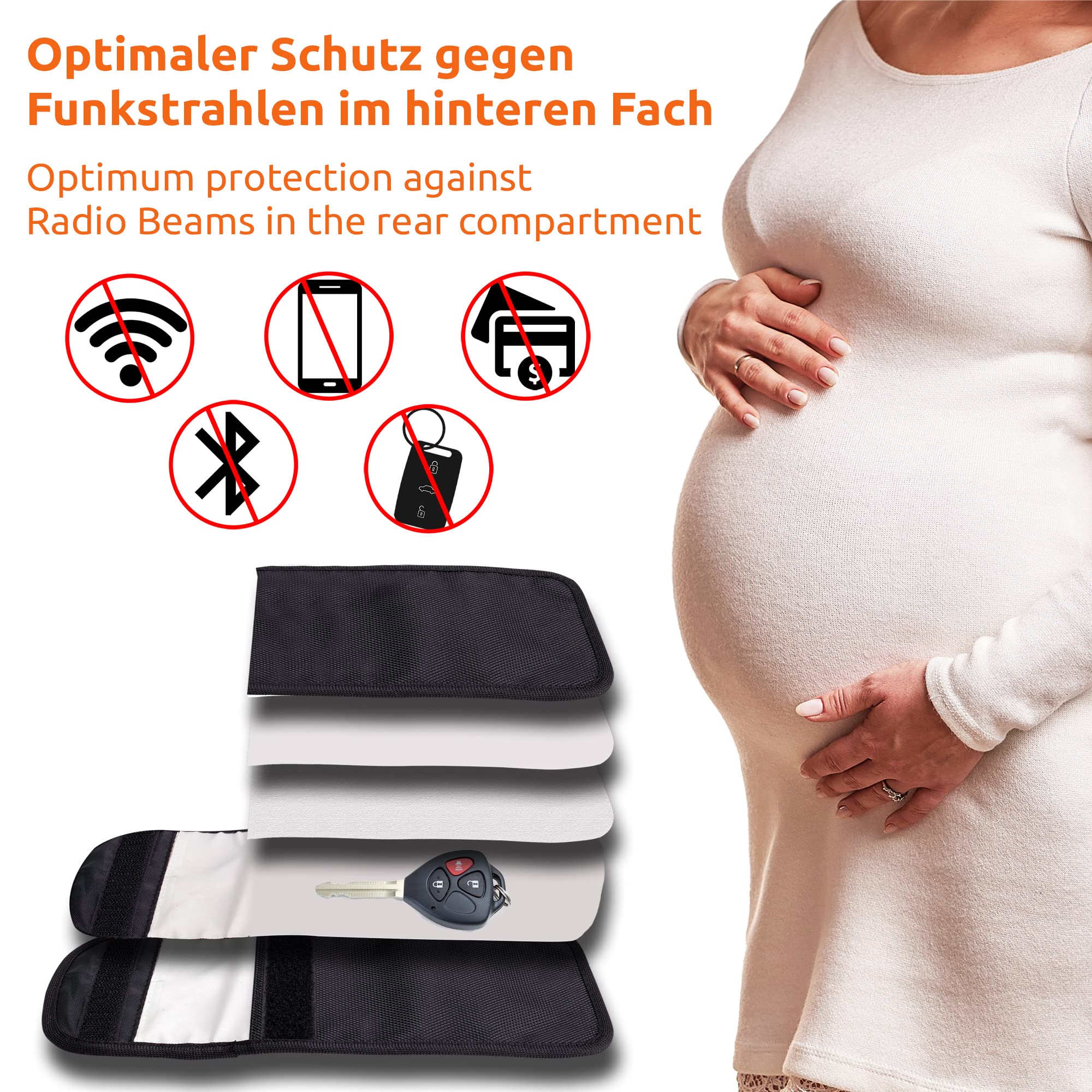 ECENCE sacchetto Faraday telefono chiave auto RFID 2 pz nero