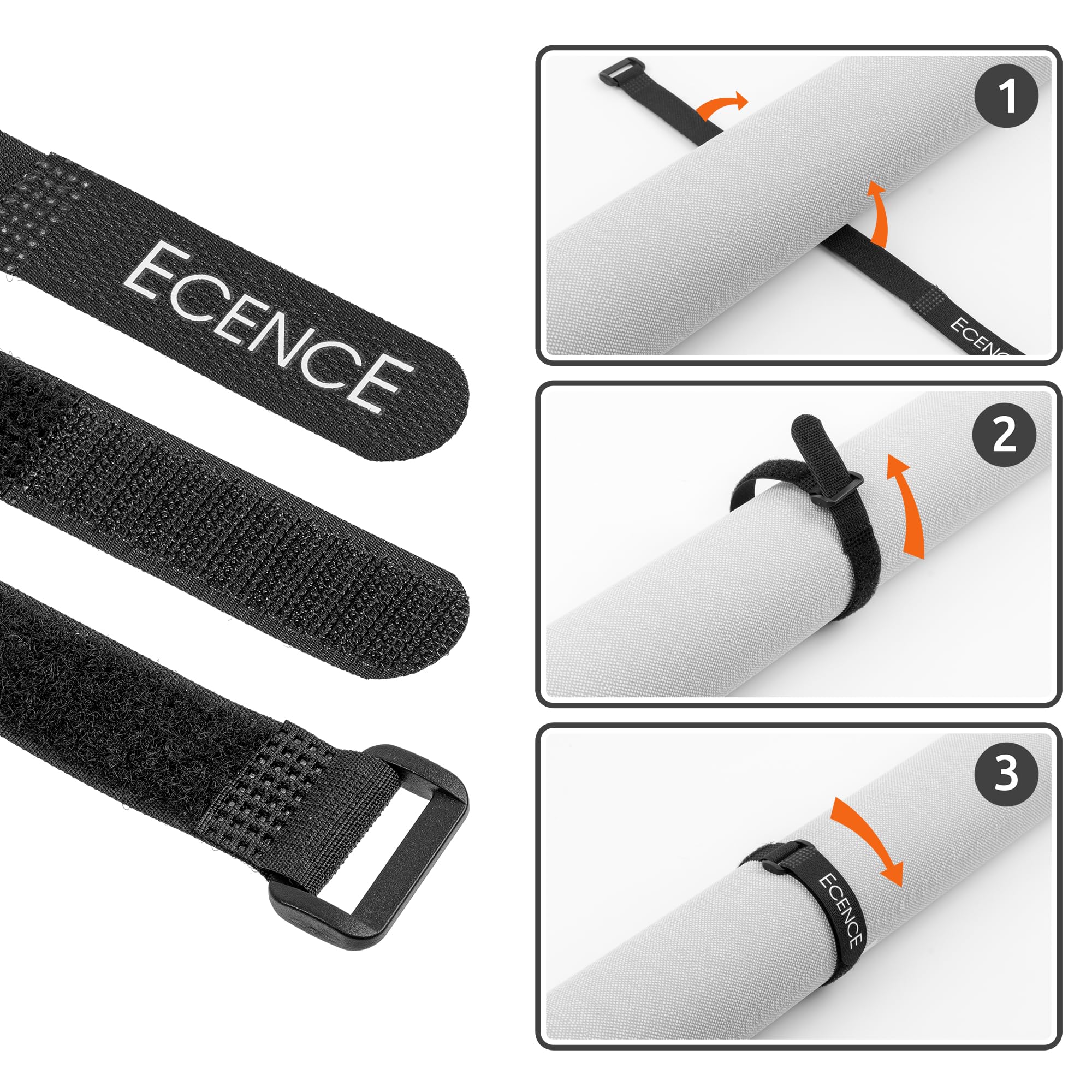 ECENCE Fascette Cavi Riutilizzabili Nylon Misto 25pz Nero