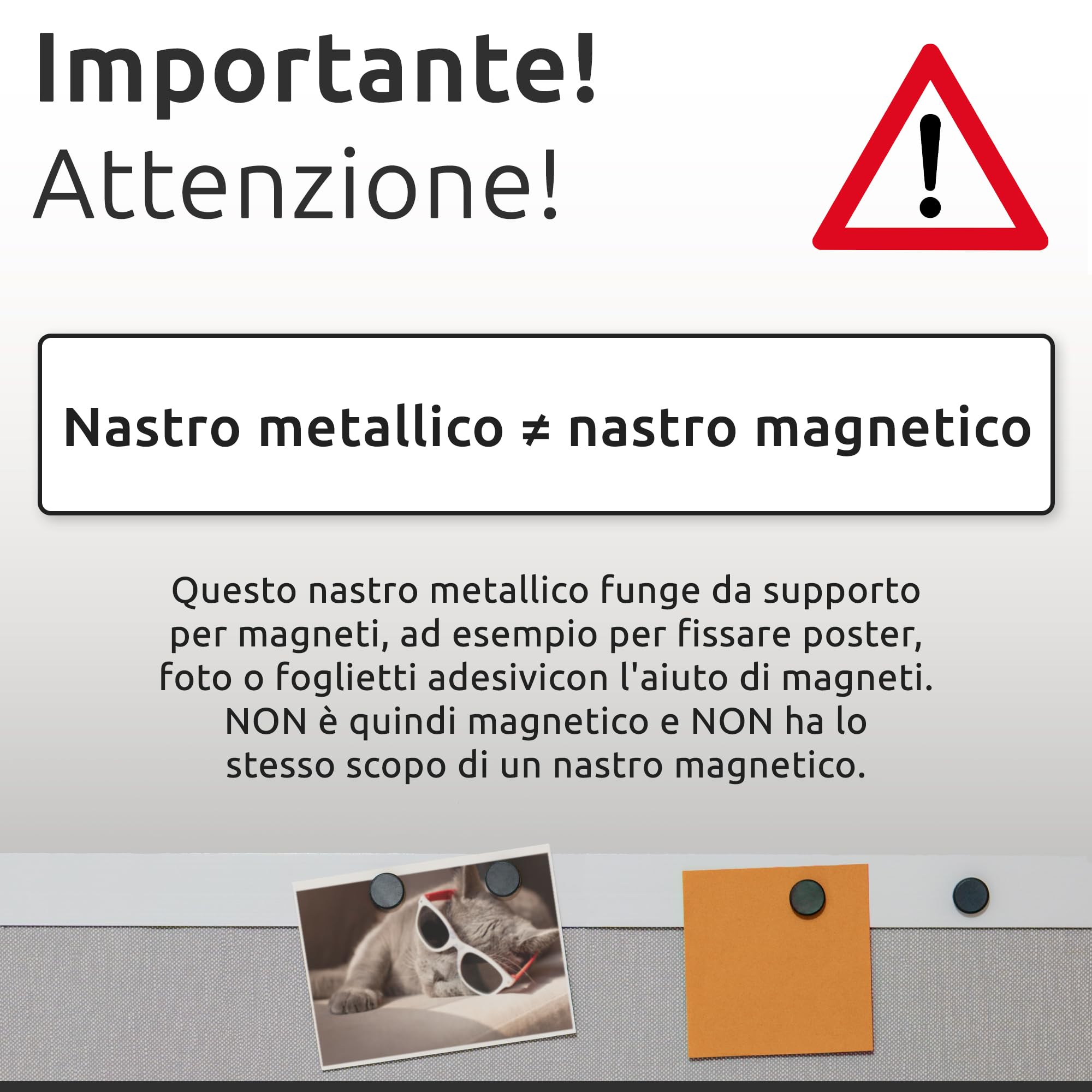 ECENCE Nastro Metallico Adesivo 3m 35mm 10 Magneti