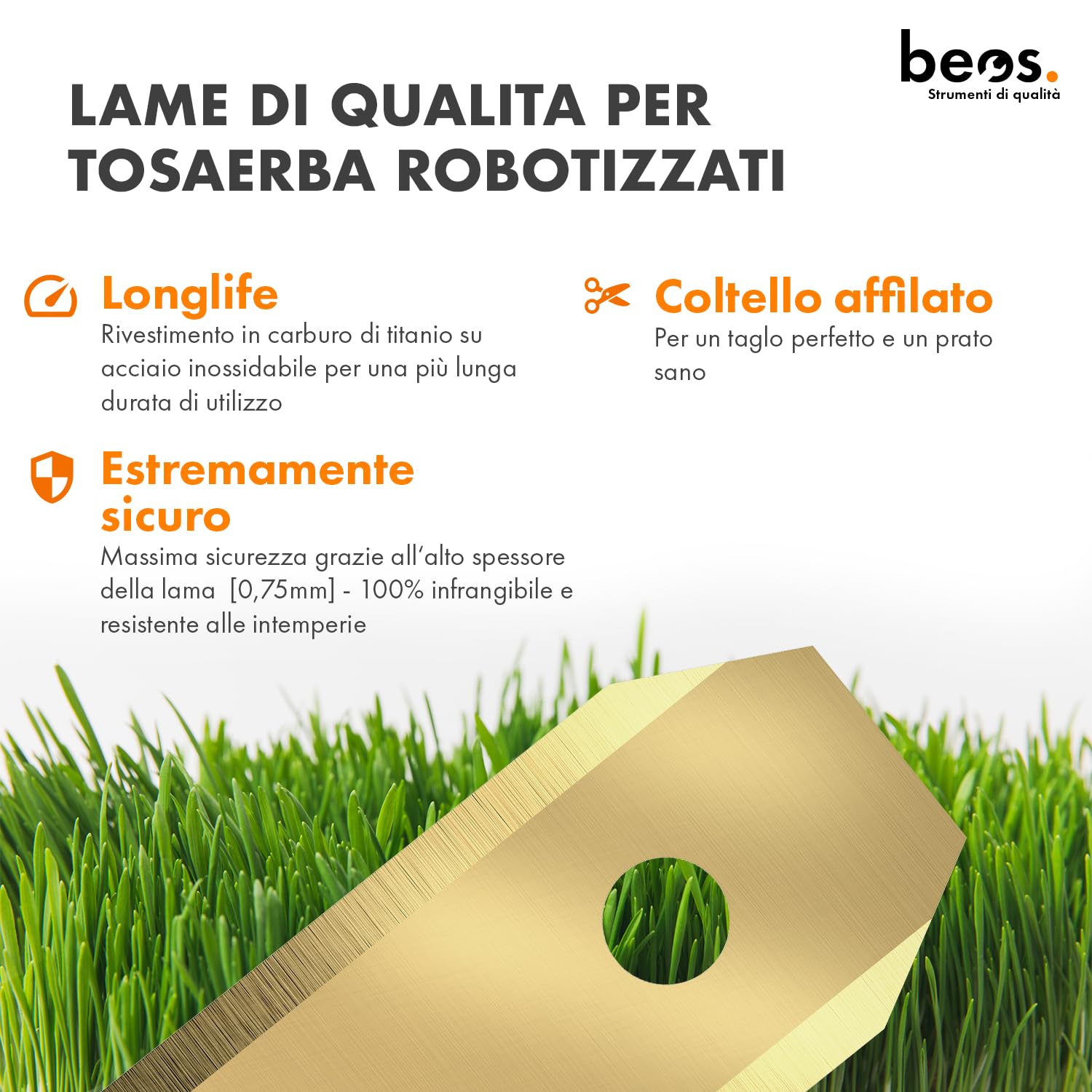 BEOS Lame robot tosaerba Husqvarna Gardena 30 pezzi titanio