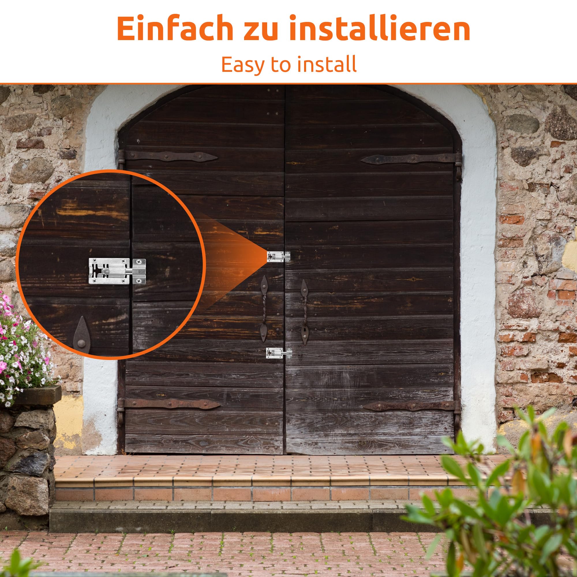 ECENCE Chiavistello Porta Acciaio Inox 63x35mm Set 2