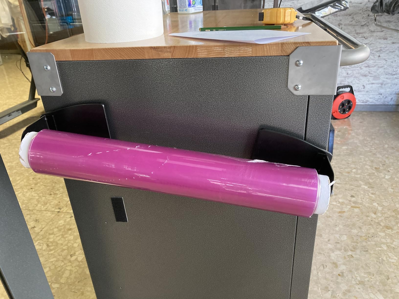 ECENCE Portarotolo Magnetico Nero per Carta Officina