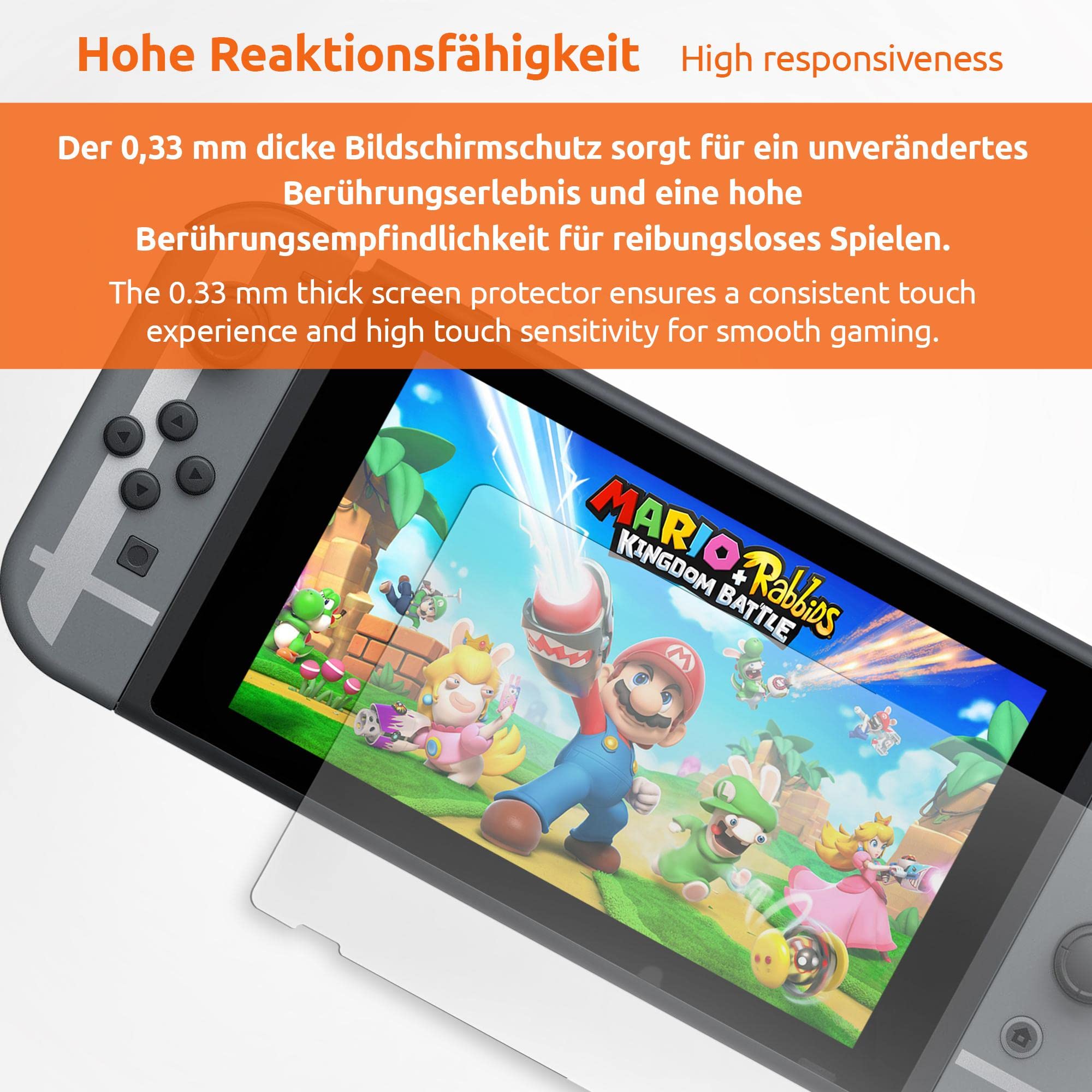 ECENCE Hardcase Custodia Trasparente per Nintendo Switch + Vetro