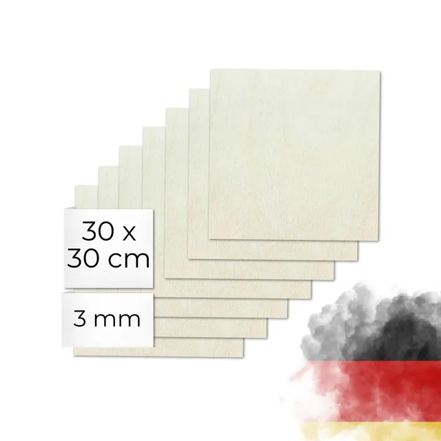 Genisys pannelli compensato betulla 3 mm 30x30 cm 15 pezzi laser