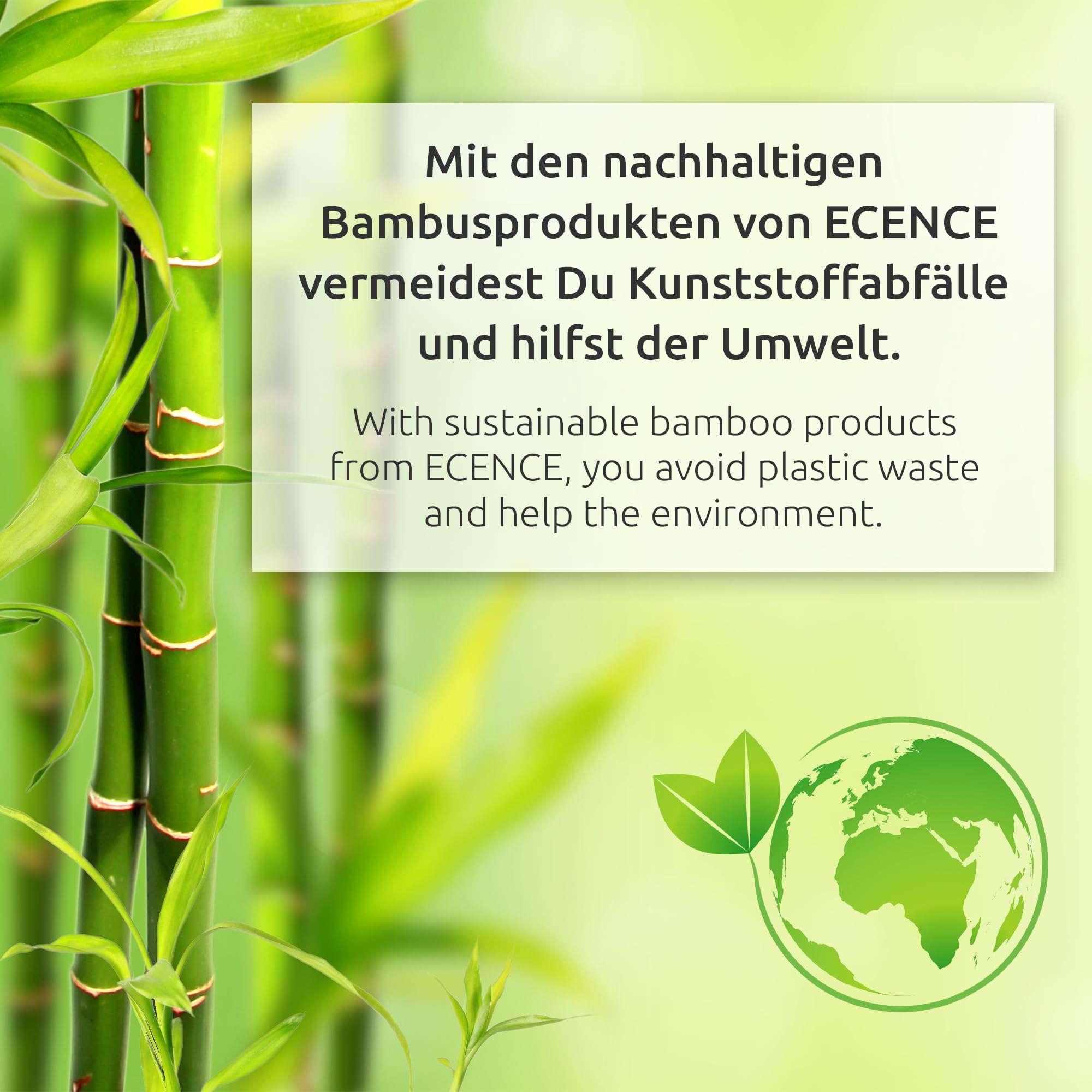 ECENCE Barra Magnetica Portacoltelli Bambù 40cm Autoadesiva