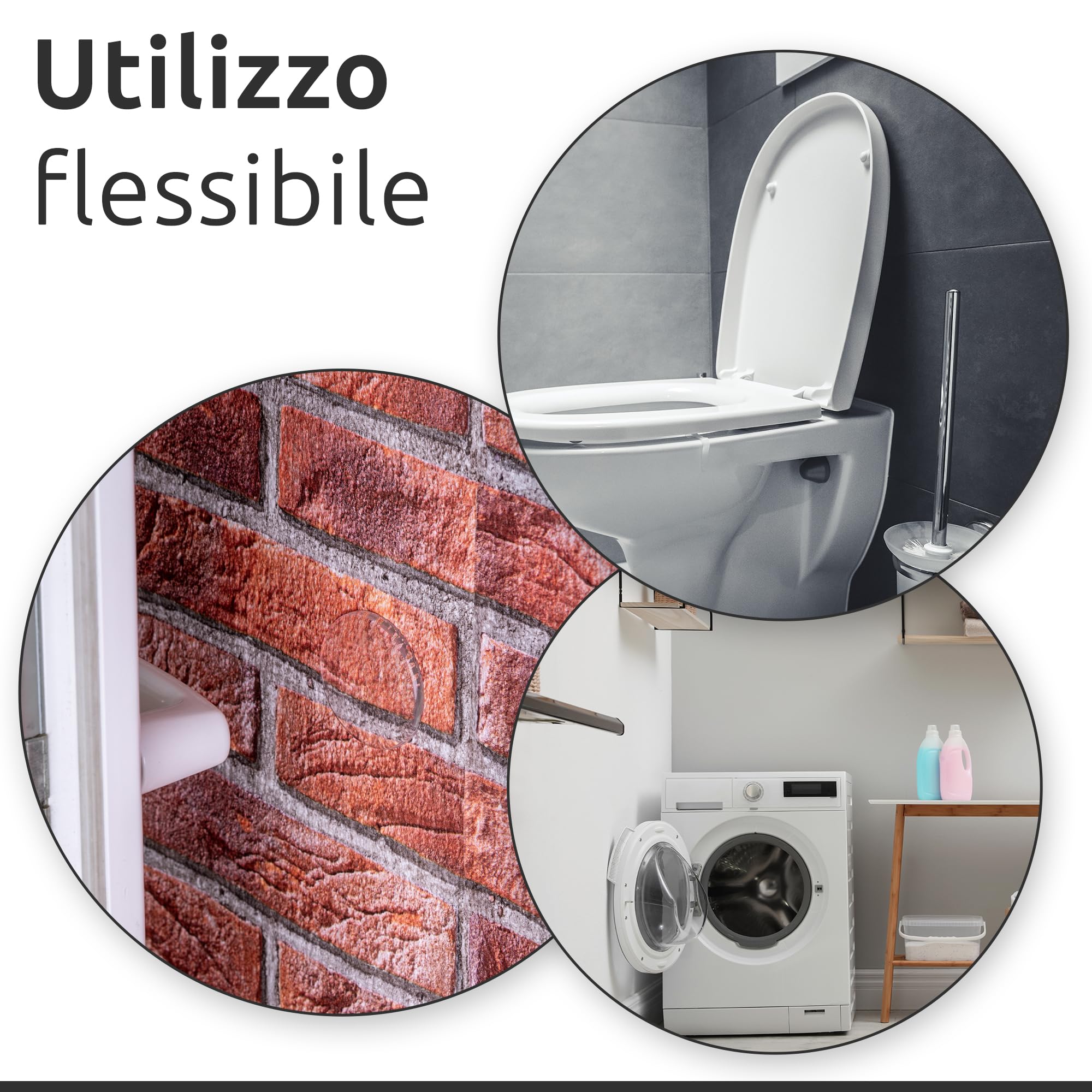 ECENCE fermaporta adesivi trasparenti 50 mm 6 pezzi