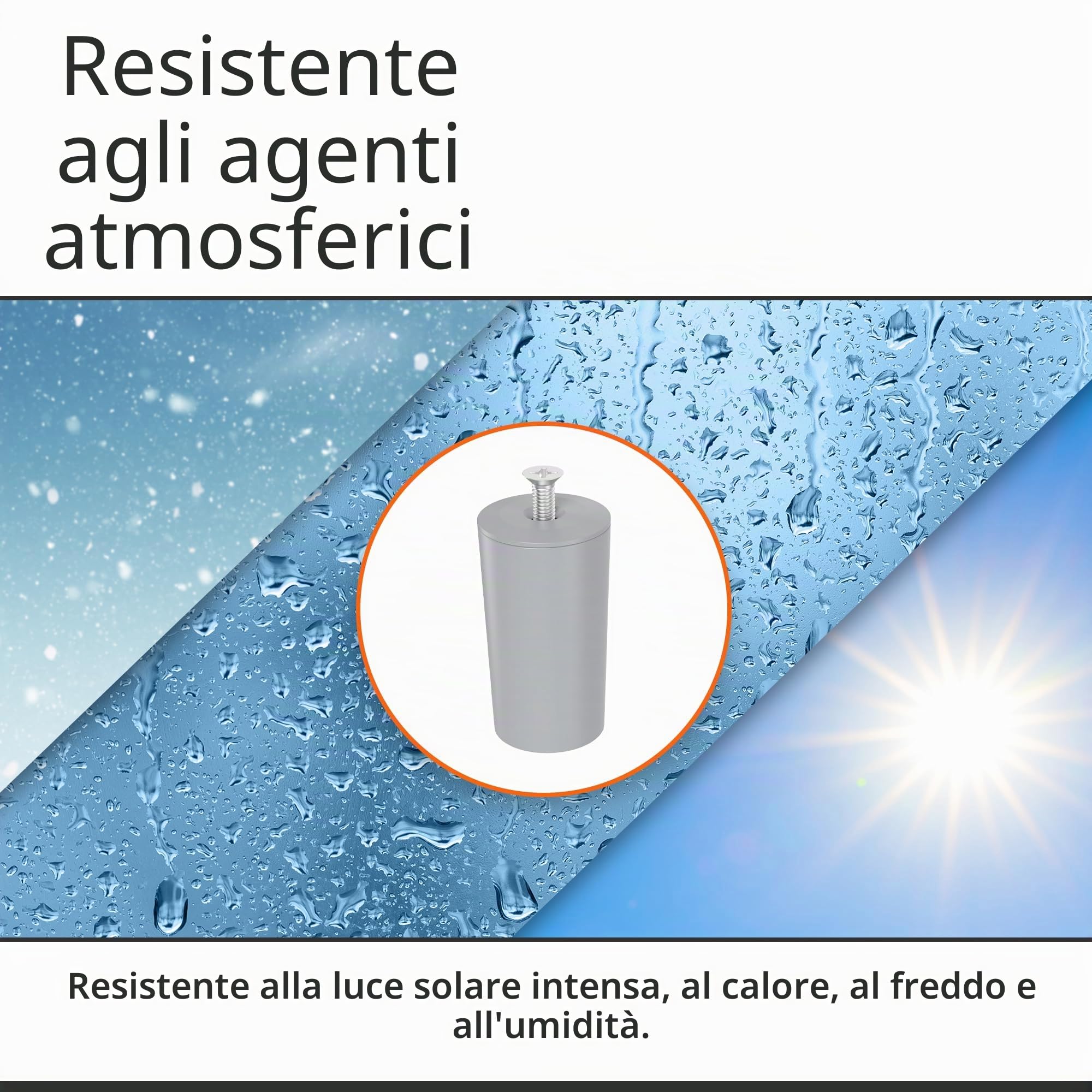 ECENCE Tappi tapparelle grigio 8 pezzi fermo finecorsa 40mm