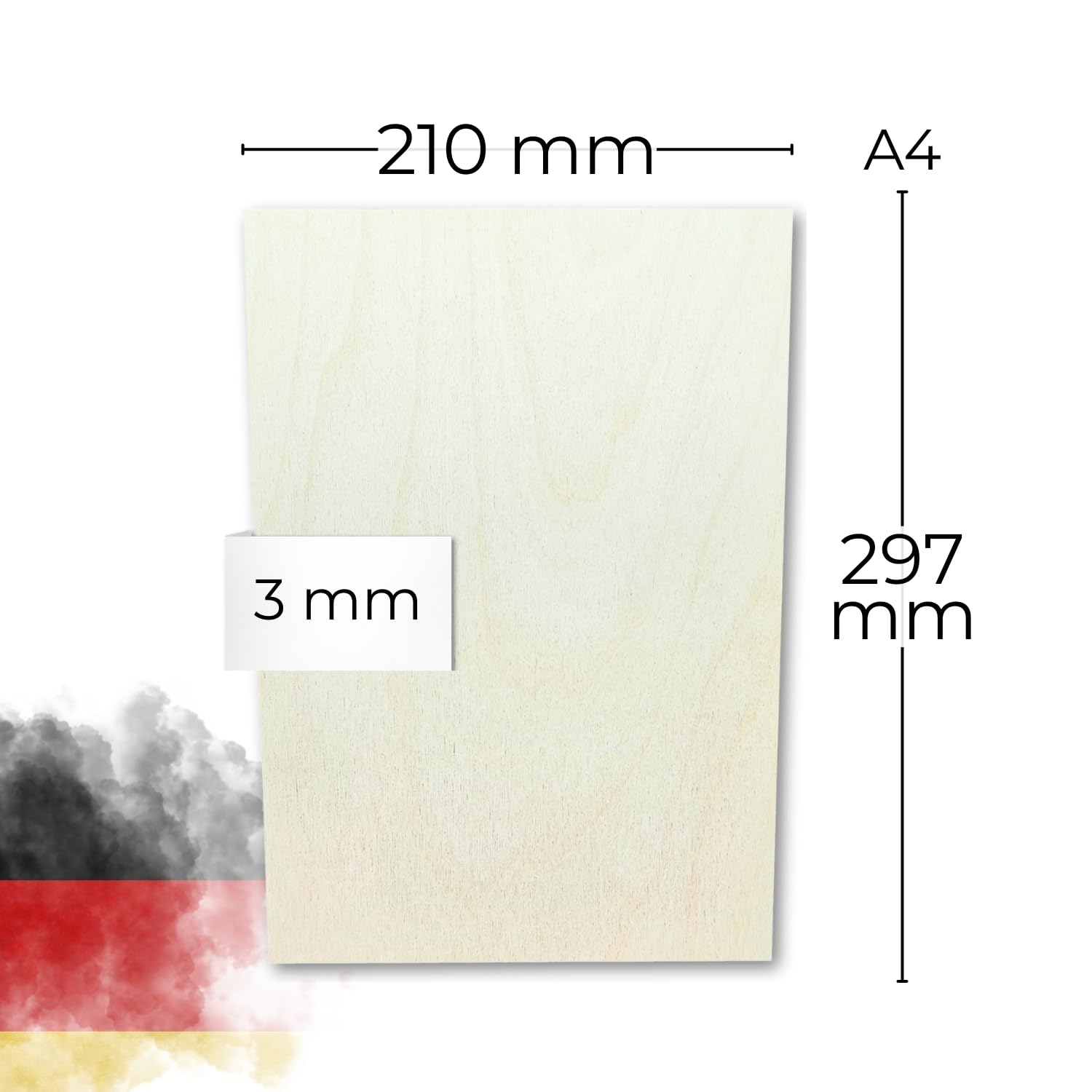 GENISYS Compensato Betulla 3 mm Pannelli A4 4 Pezzi