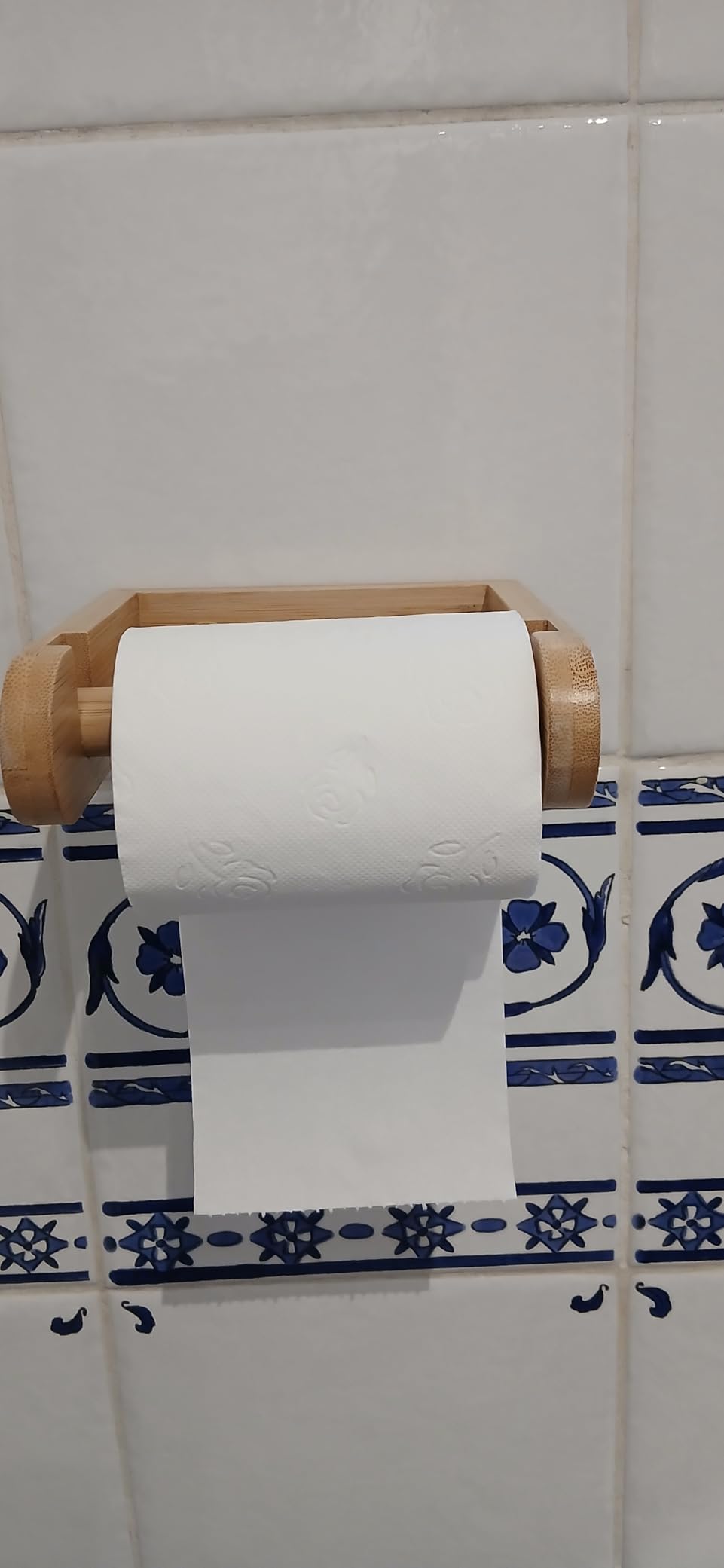 ECENCE Model 2 Portarotolo Bambù Adesivo Senza Fori