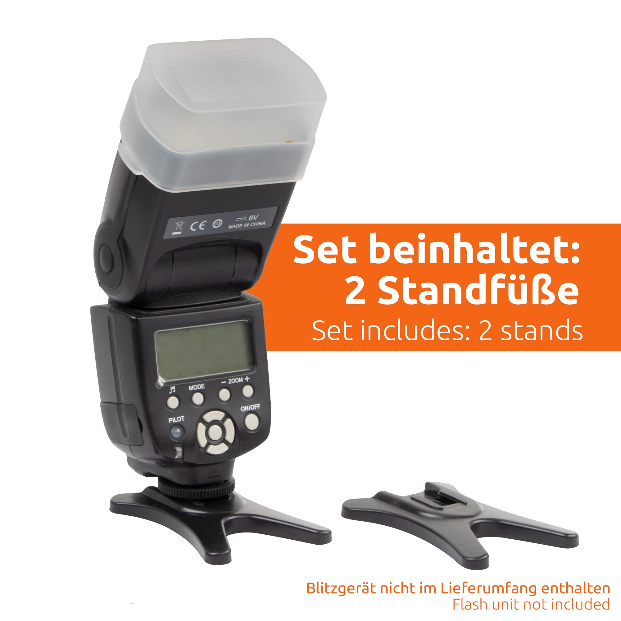ECENCE Supporto Flash 2x Slitta Treppiede 1/4 Universale ISO