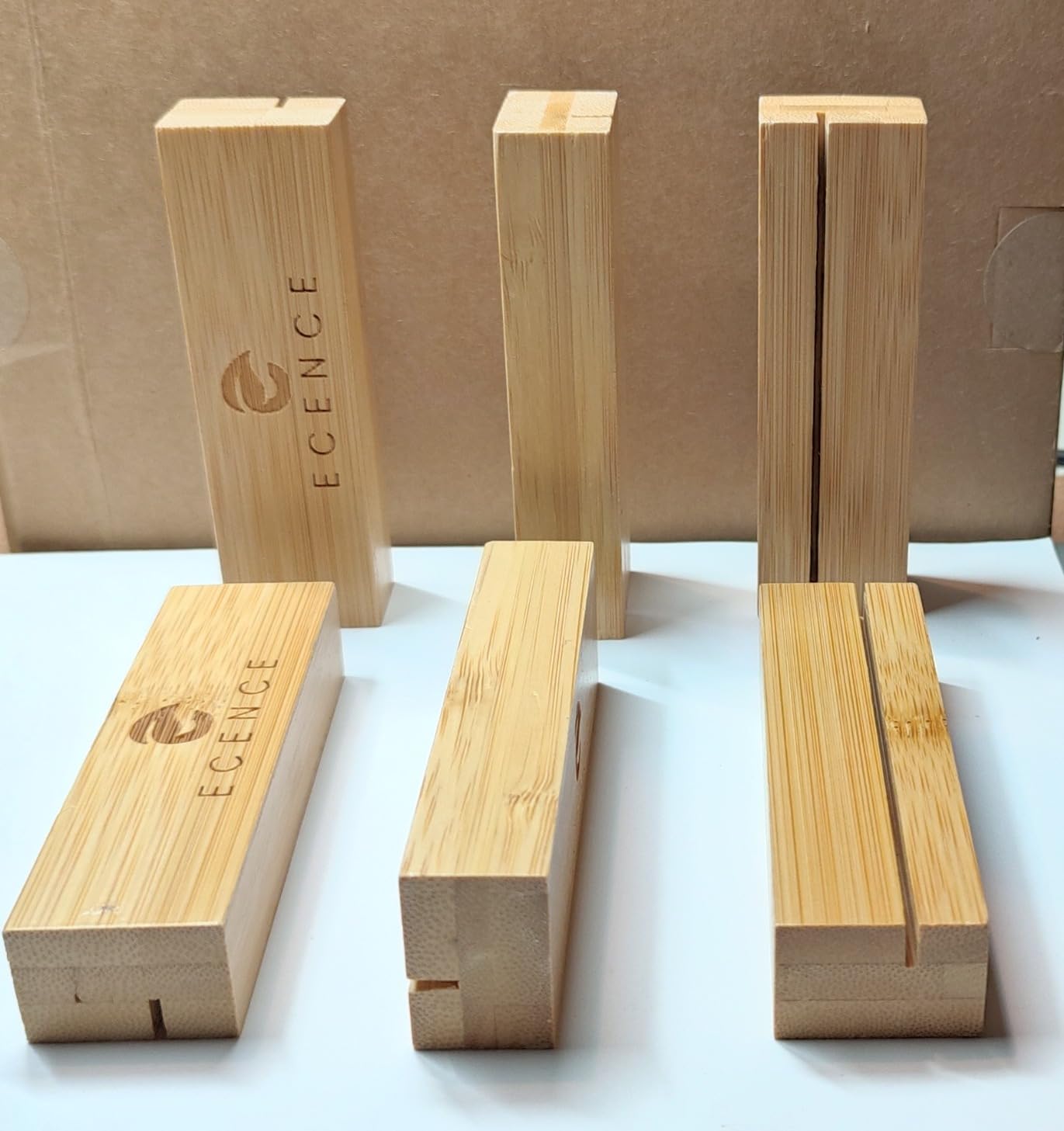 ECENCE Segnaposto Legno Bambù 10cm 10 Pezzi Matrimonio