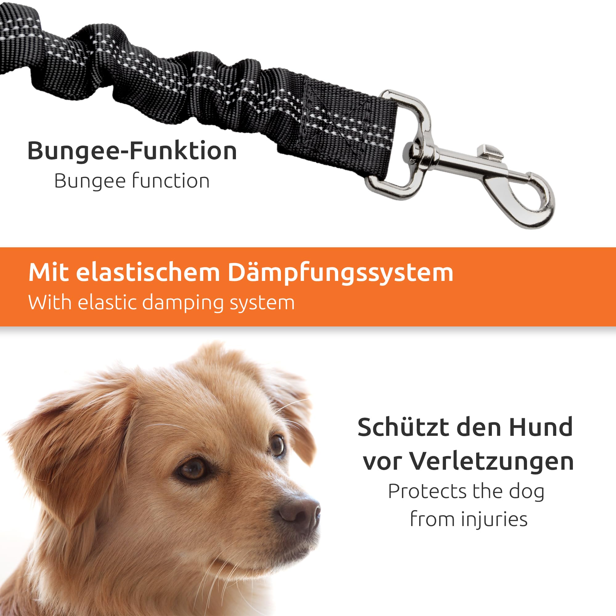 ECENCE cintura sicurezza cane auto elastica 2 pezzi