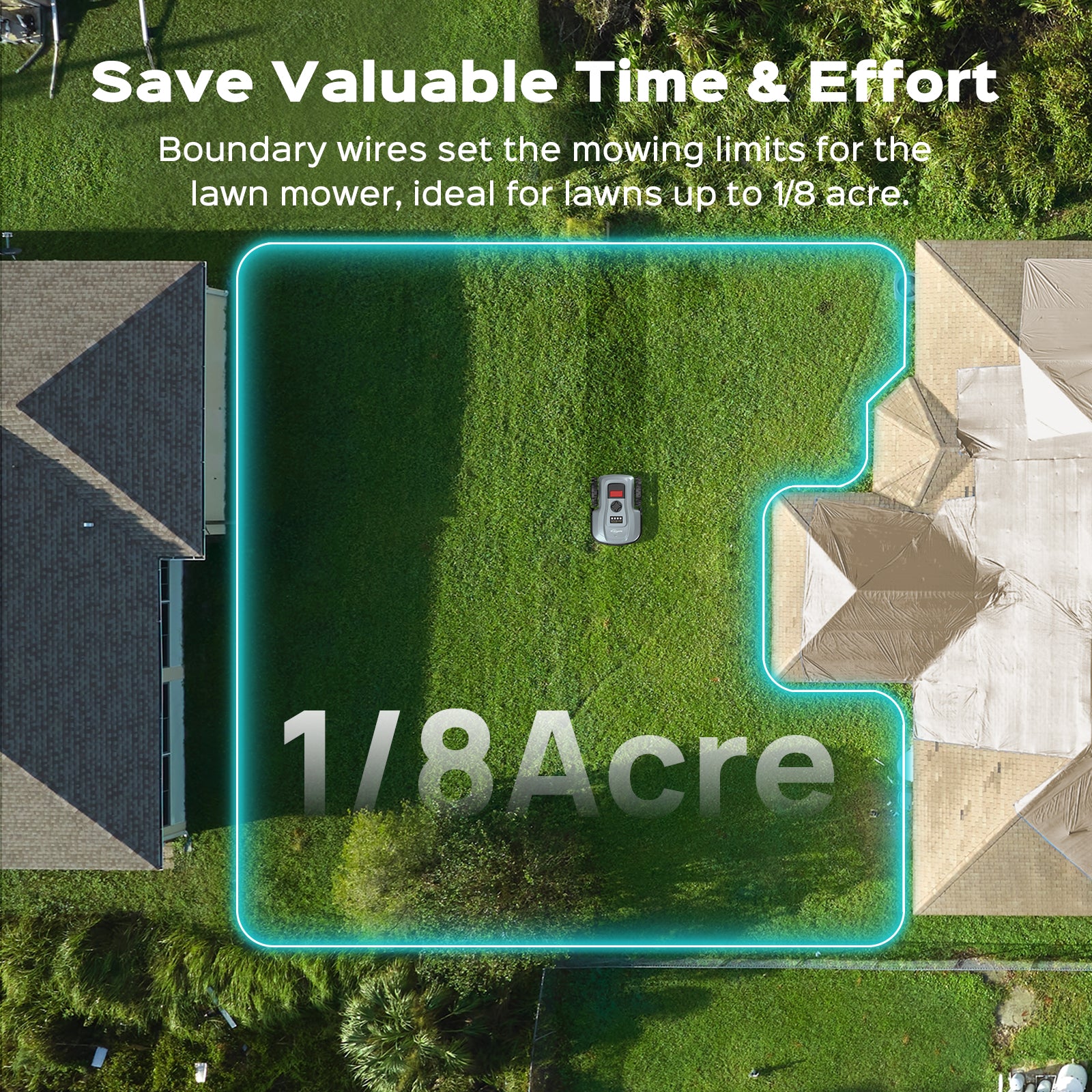 Yardcare E400 Robot Tosaerba con App e Filo Perimetrale