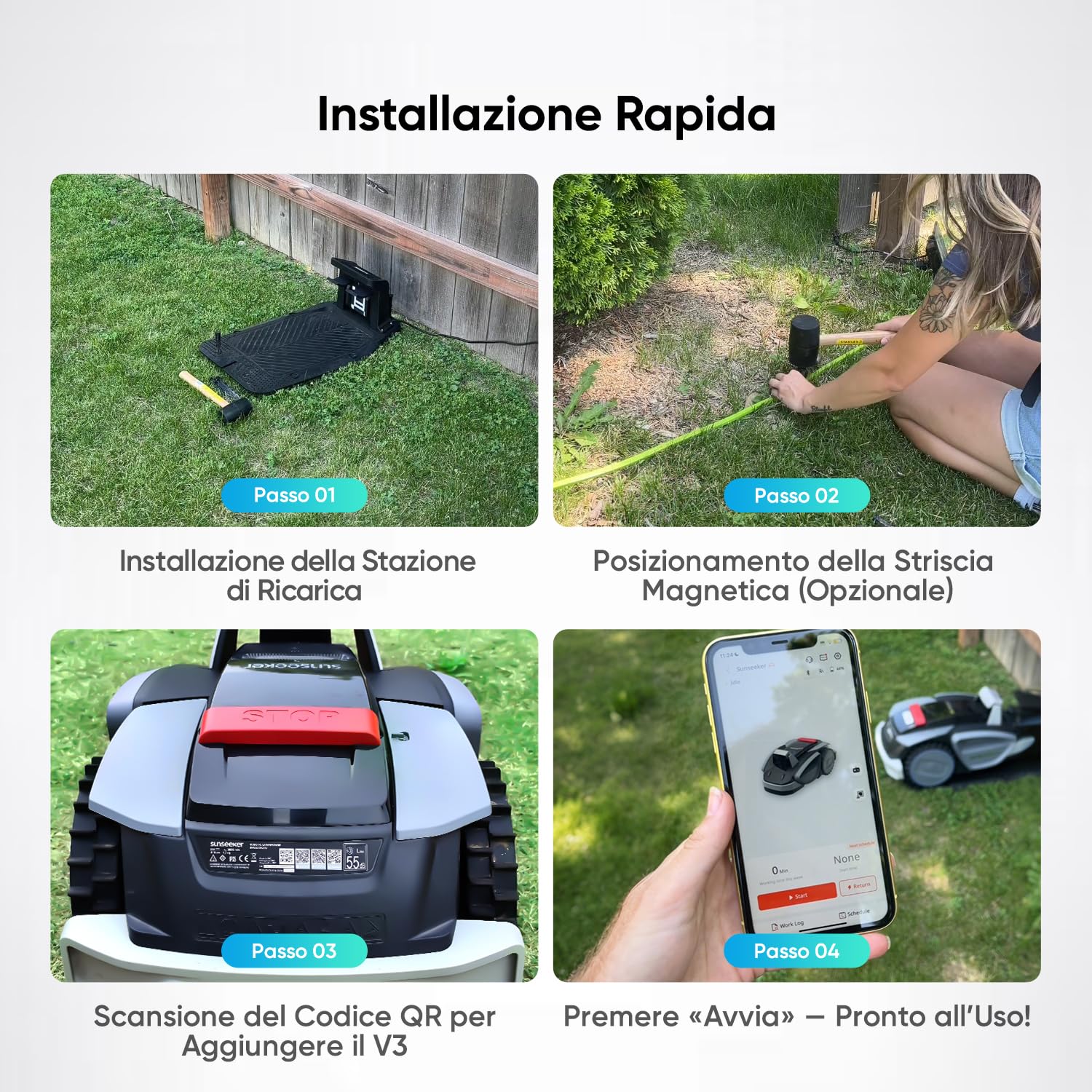 Sunseeker Elite V3 robot tagliaerba 600 m² senza filo perimetrale