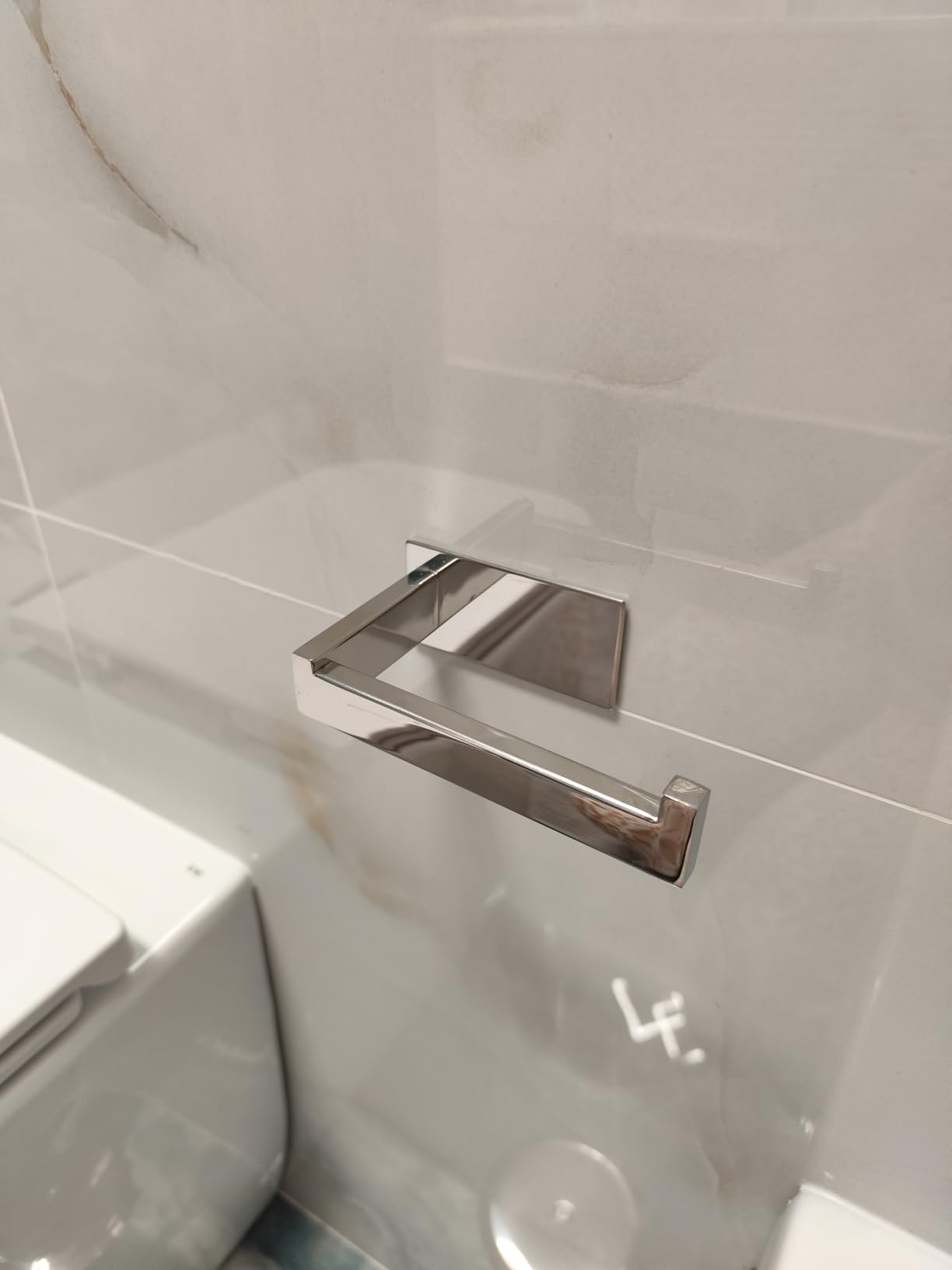 ECENCE Set Bagno Nero Portarotolo + 2 Ganci Adesivi