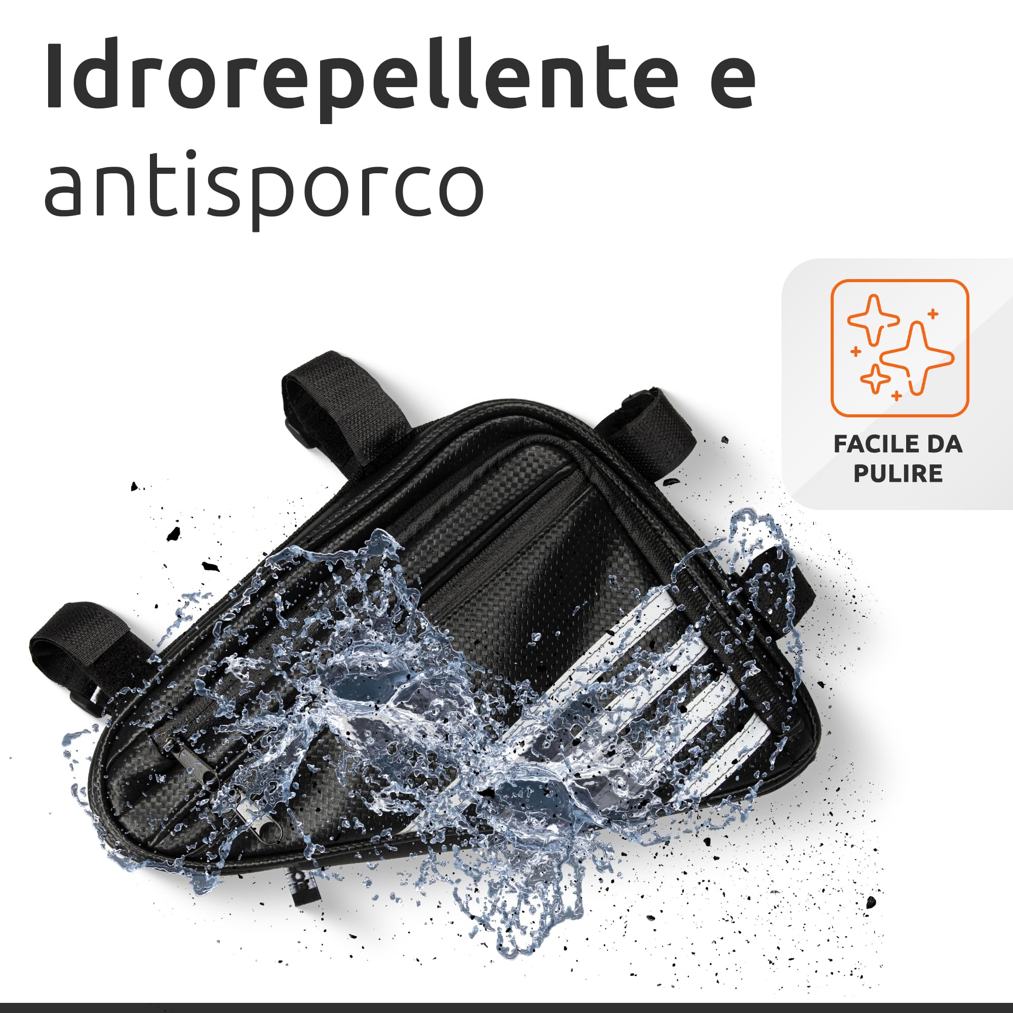ECENCE borsa telaio bici triangolare nera impermeabile