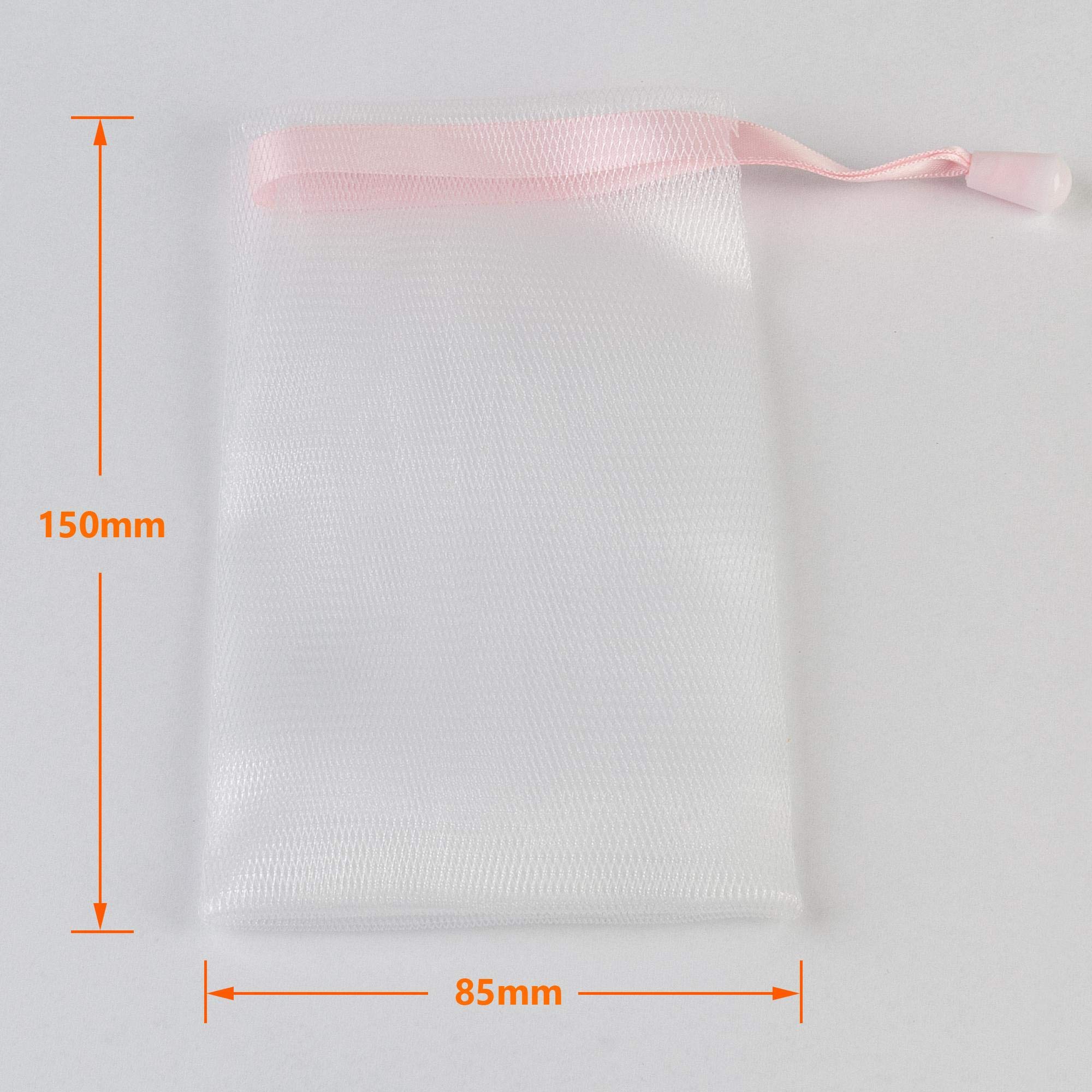 ECENCE Sacchetti Sapone Rete Nylon 5 Pezzi 15x8,5 cm