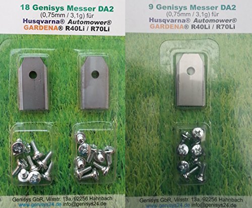Genisys Lame Ricambio Robot Tosaerba 27 Pezzi 0,75 mm Inox