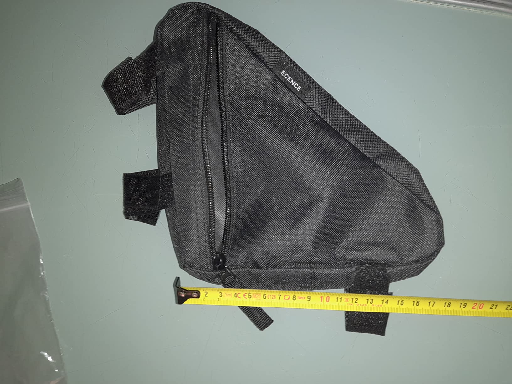 ECENCE Borsa Telaio Bici Triangolare Nera Nylon Impermeabile