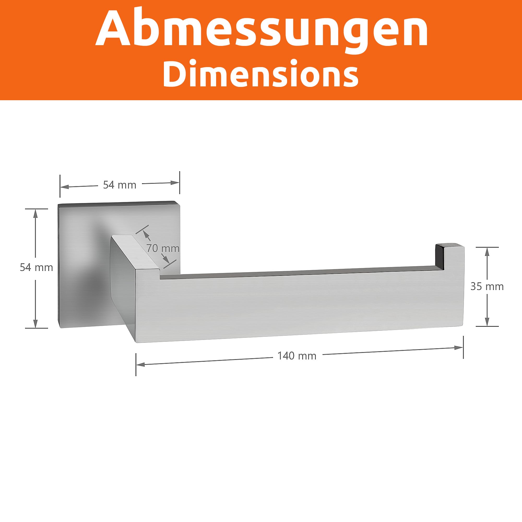 Ecence set portarotolo e portasciugamani inox quadrato