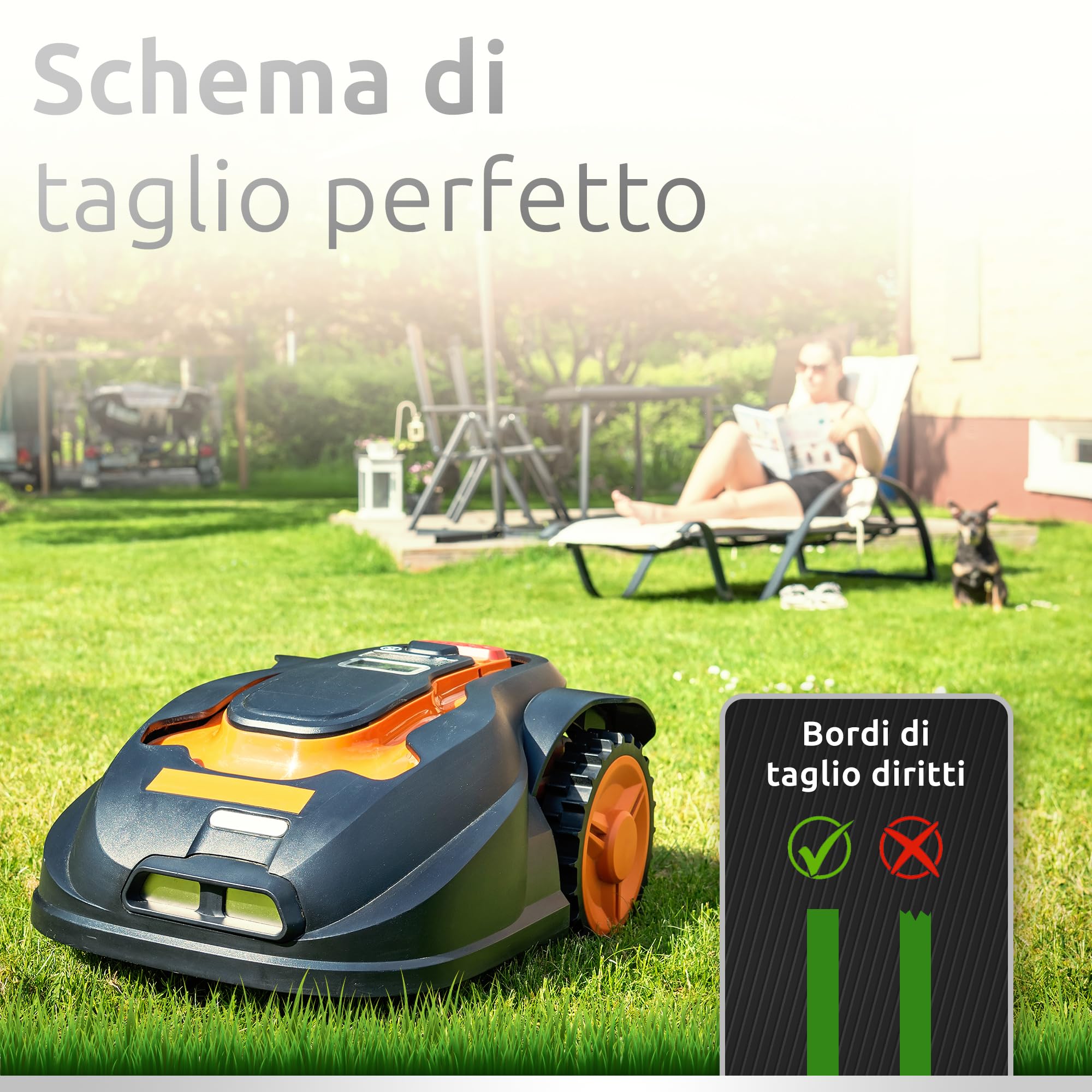 ECENCE Lame Robot Tagliaerba 60pz Husqvarna Acciaio taglio preciso