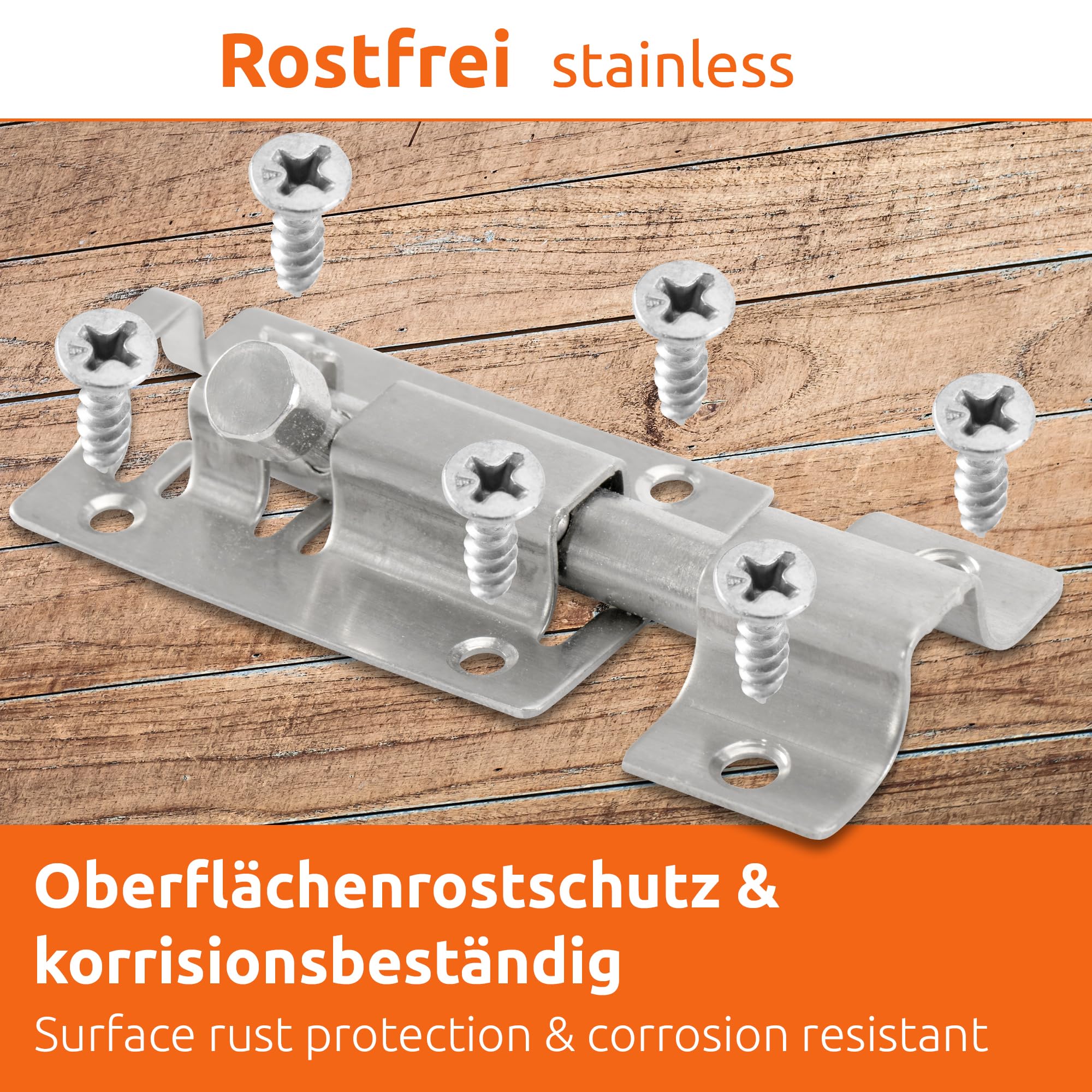 ECENCE Chiavistello Porta Acciaio Inox 63x35mm Set 2