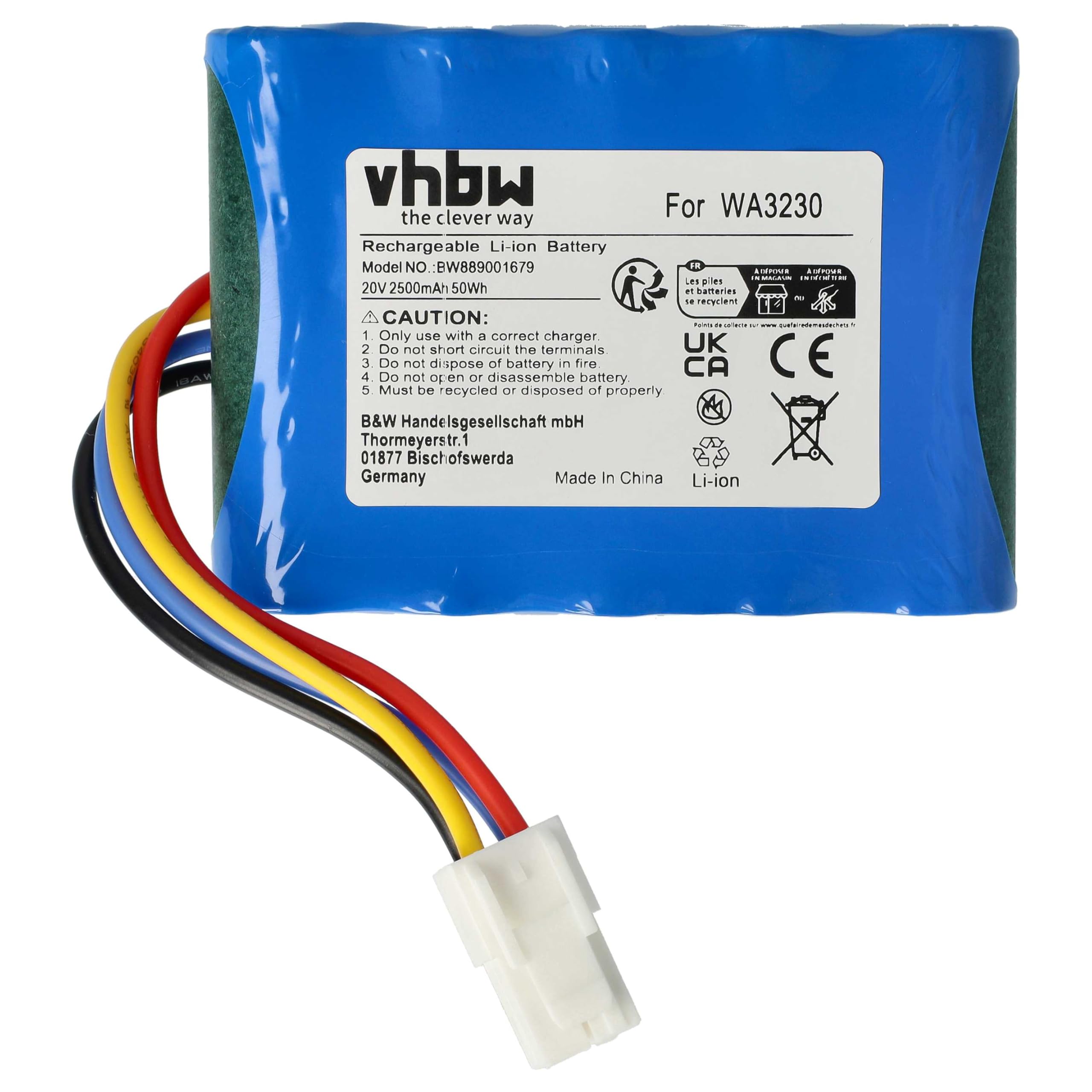 vhbw LBF2025 batteria robot rasaerba 2500mAh 20V Li-Ion