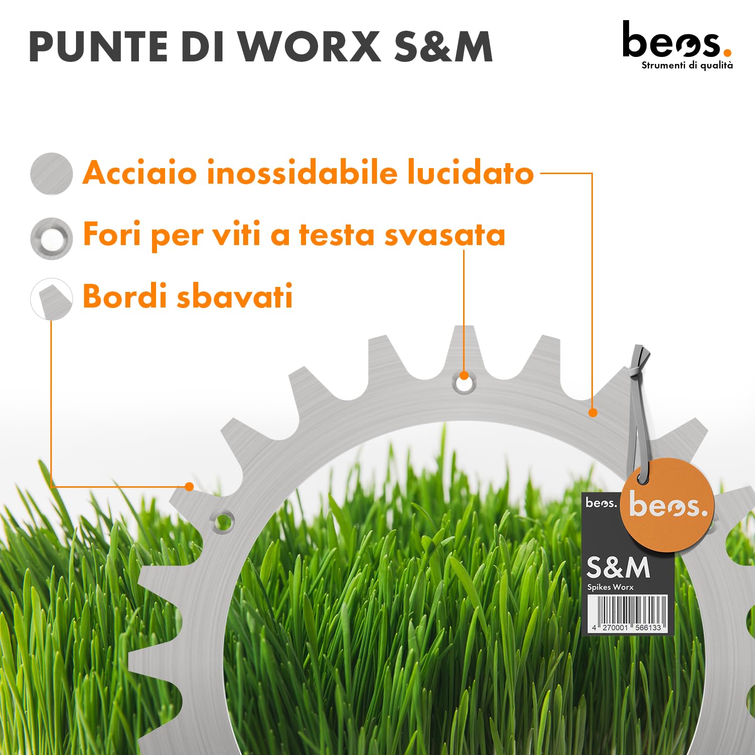 Beos Punte Trazione Robot Tosaerba Worx S M Inox 12 Pezzi