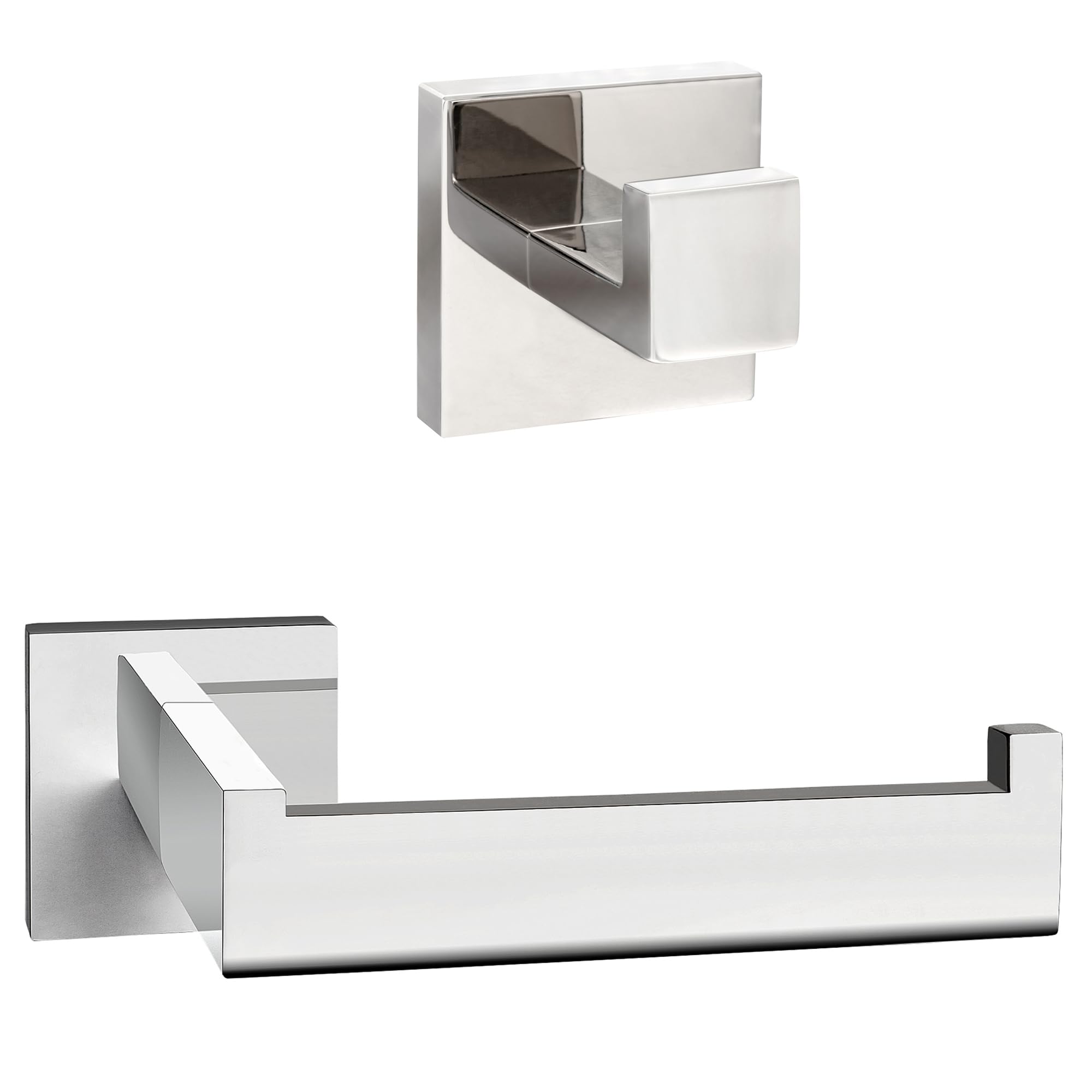 ECENCE set bagno portarotolo + gancio acciaio inox 304