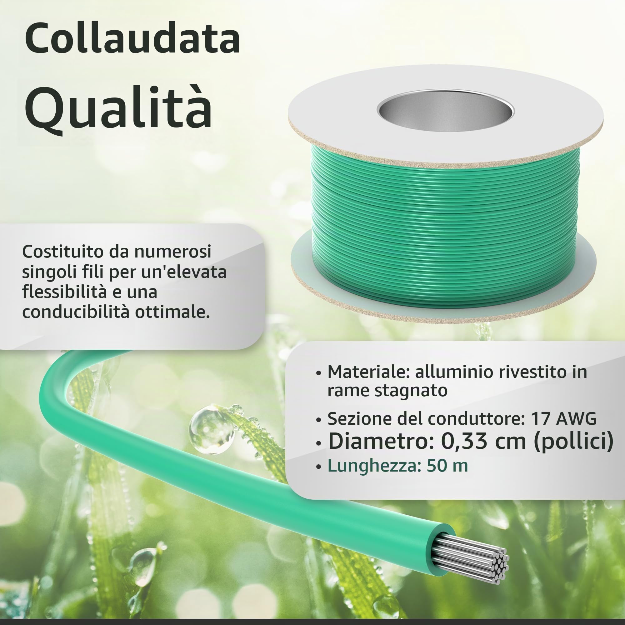 ECENCE Kit Cavo Perimetrale 50m Riparazione 100 Picchetti