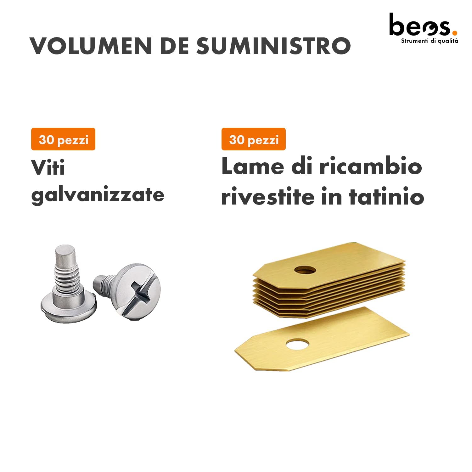 BEOS Lame robot tosaerba Husqvarna Gardena 30 pezzi titanio