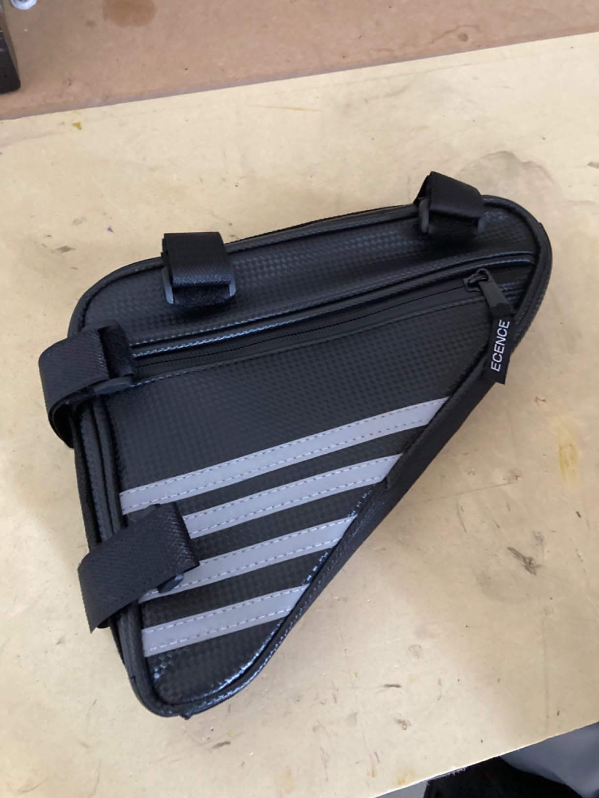 ECENCE borsa telaio bici triangolare nera impermeabile