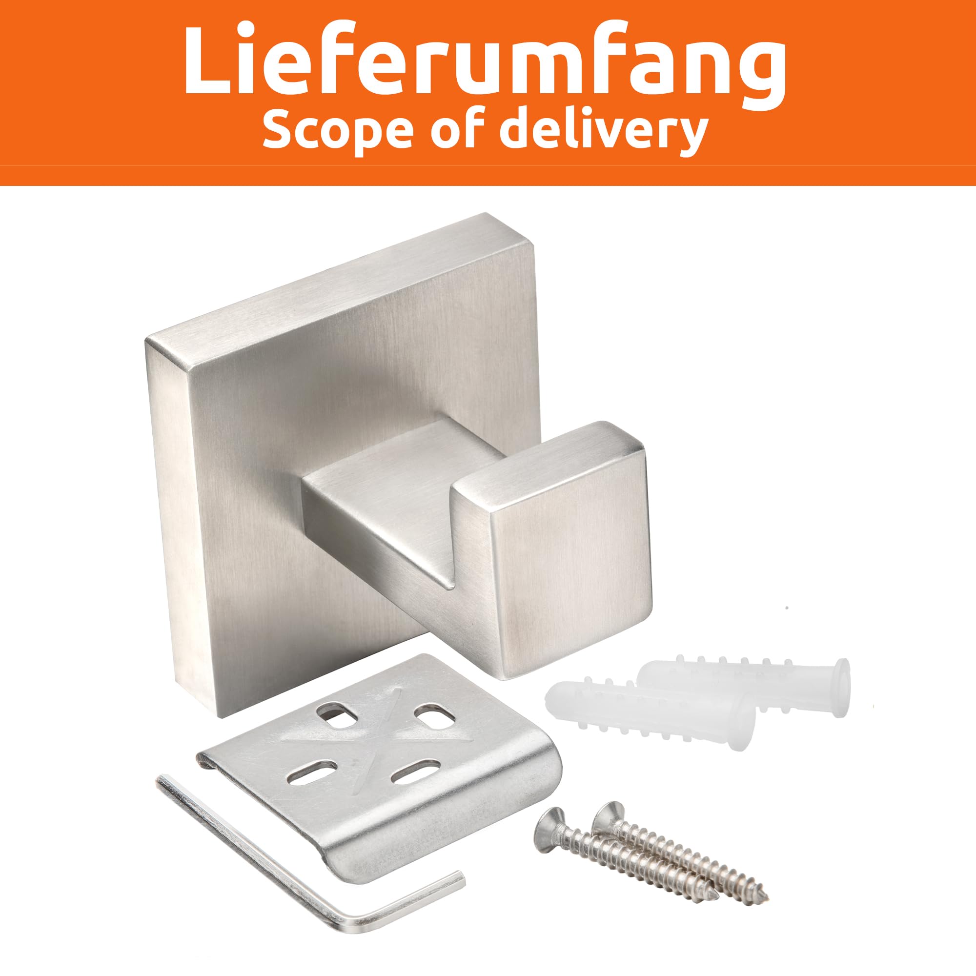 Ecence set portarotolo e portasciugamani inox quadrato