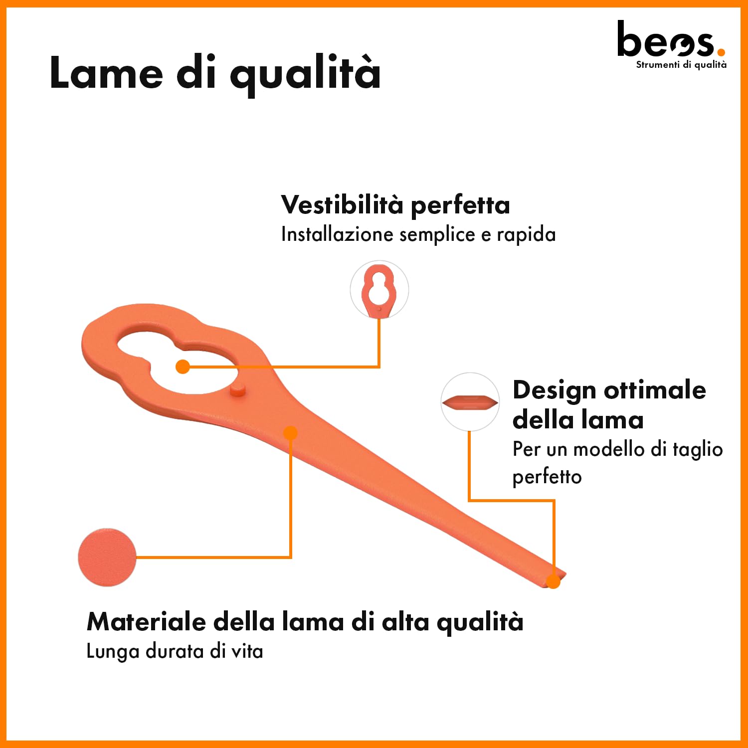 Beos Lame Decespugliatore Plastica 100 Pezzi Universali