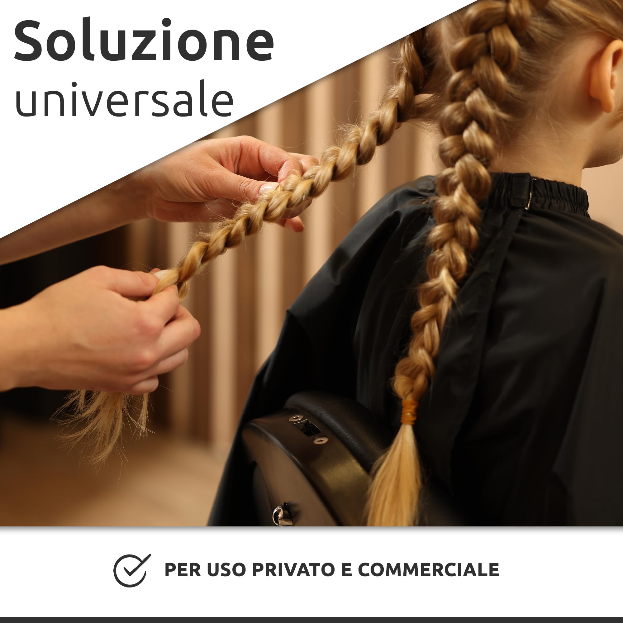 ECENCE Mantella Parrucchiere con Gancio Nera 120x100cm Leggera