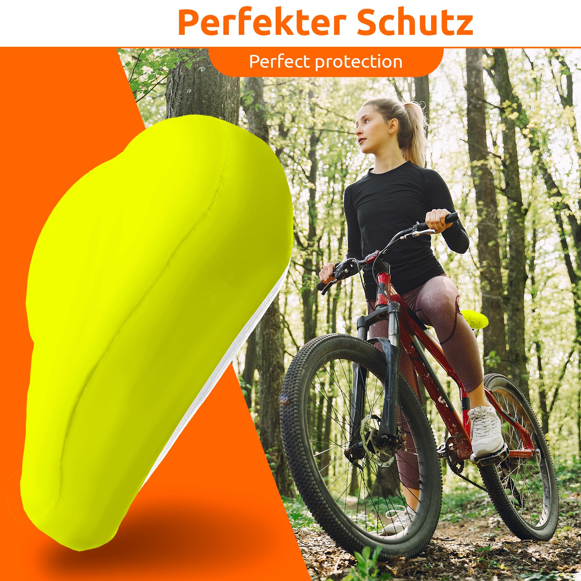 ECENCE Coprisella Bici Impermeabile 2 Pezzi Nero Giallo
