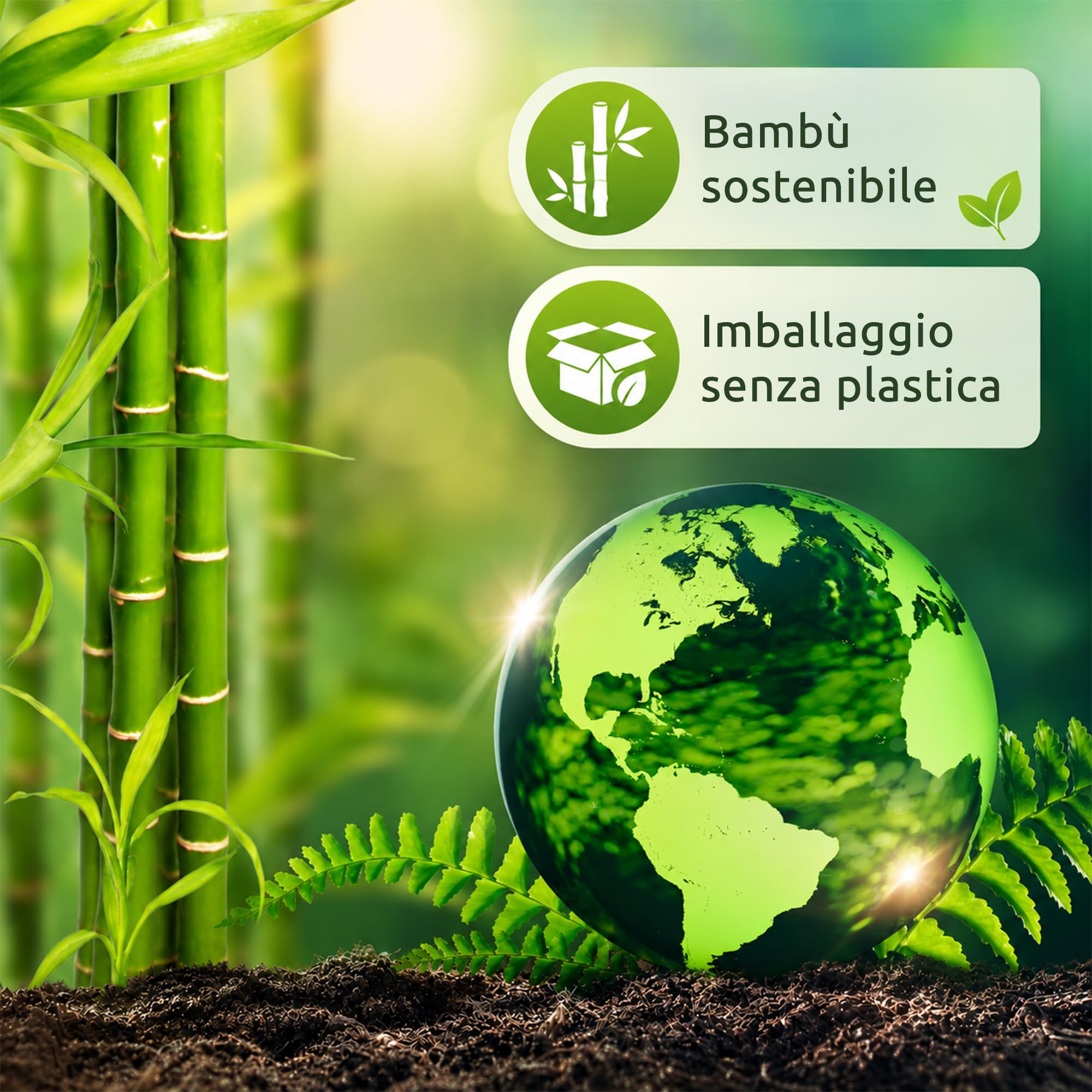 ECENCE Portasciugamani Bambù Adesivo 39 cm Senza Fori
