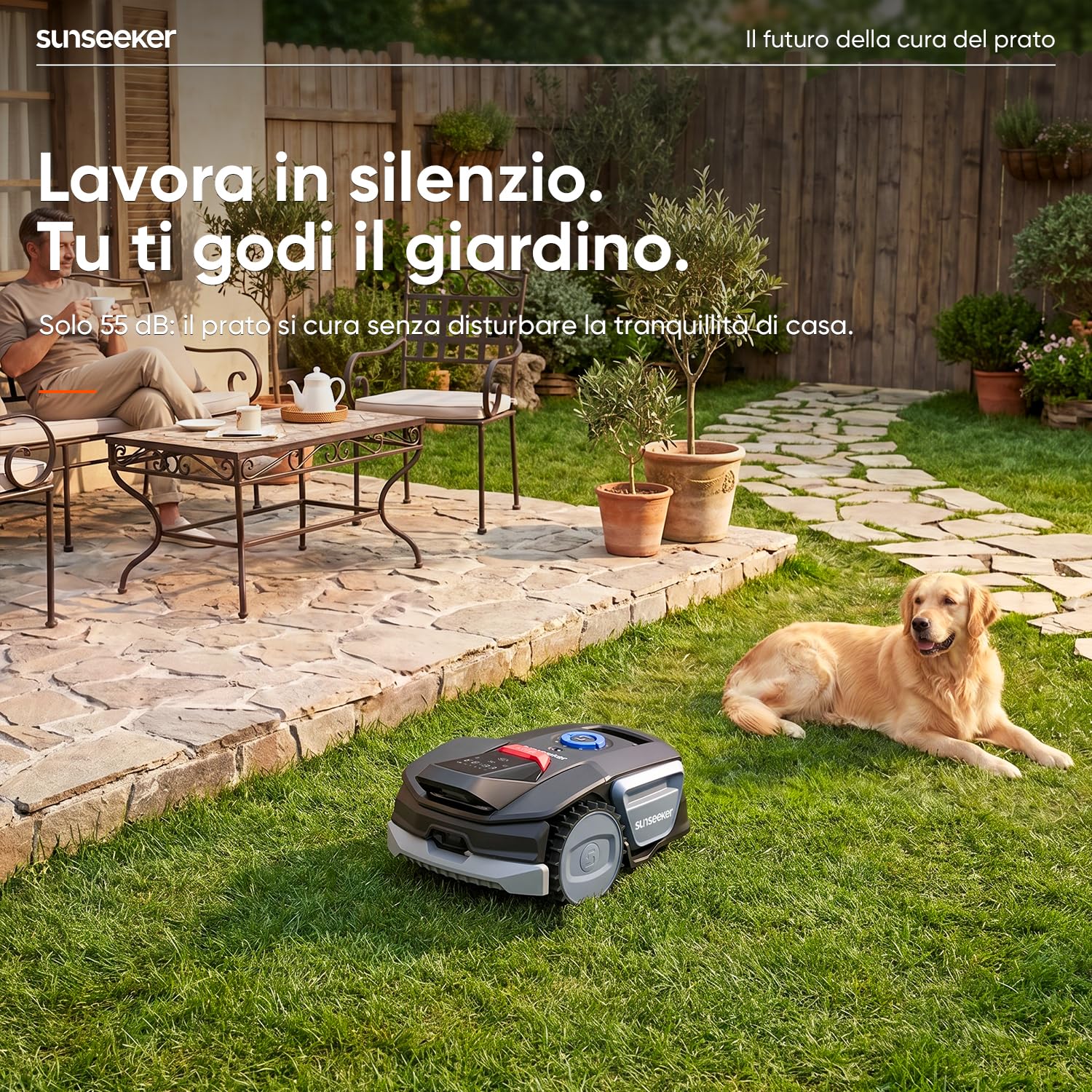 Sunseeker Elite V1 robot tagliaerba senza filo 300mq con garage