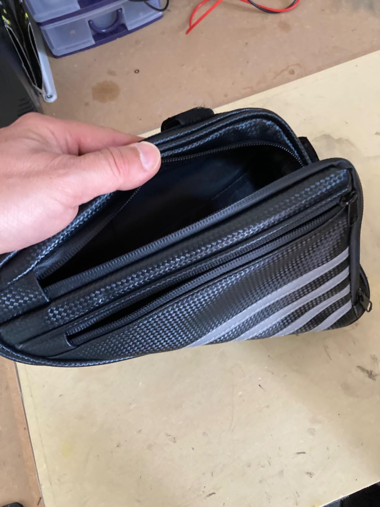 ECENCE borsa telaio bici triangolare nera impermeabile