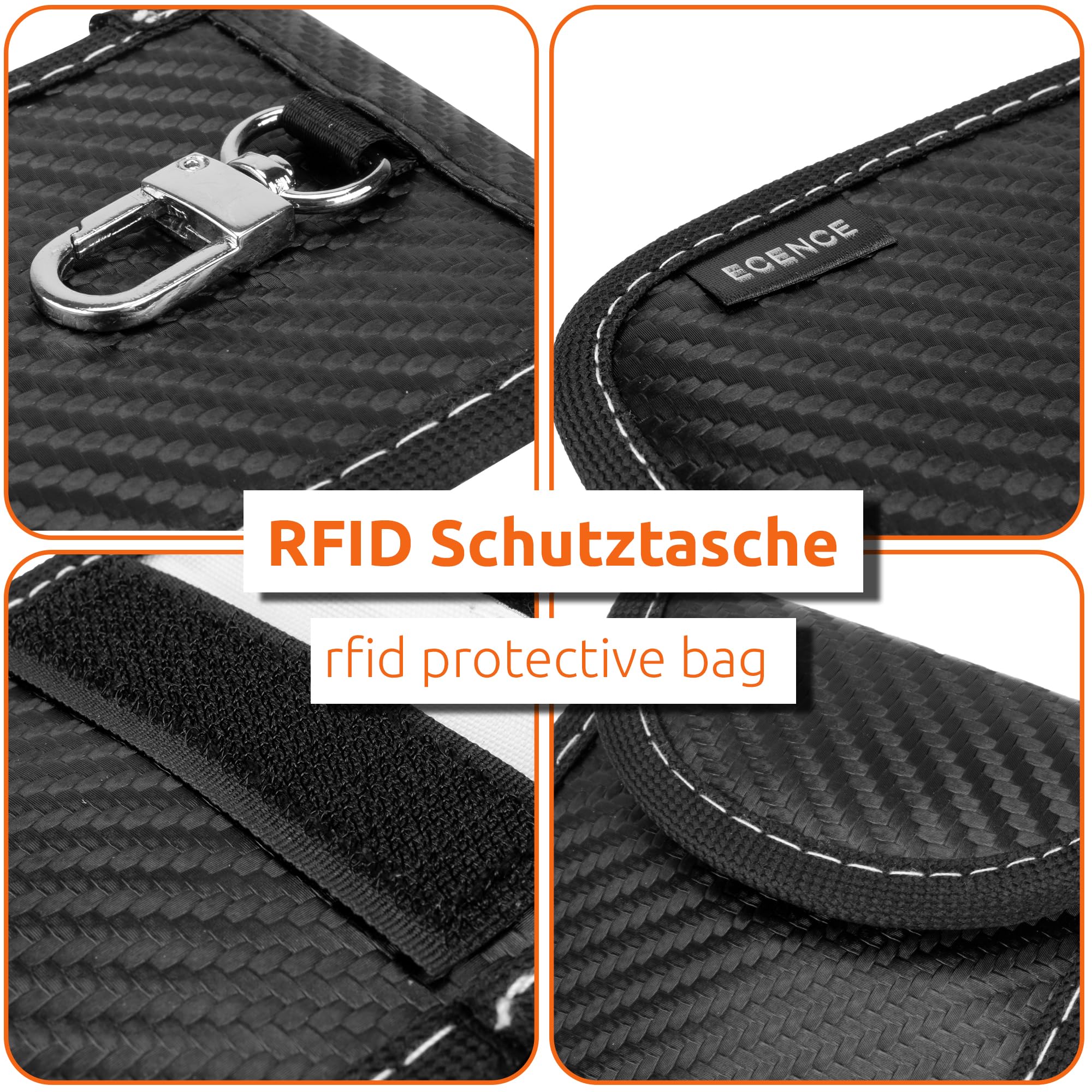 ECENCE Custodia Chiave Auto RFID Keyless Nera Antifurto