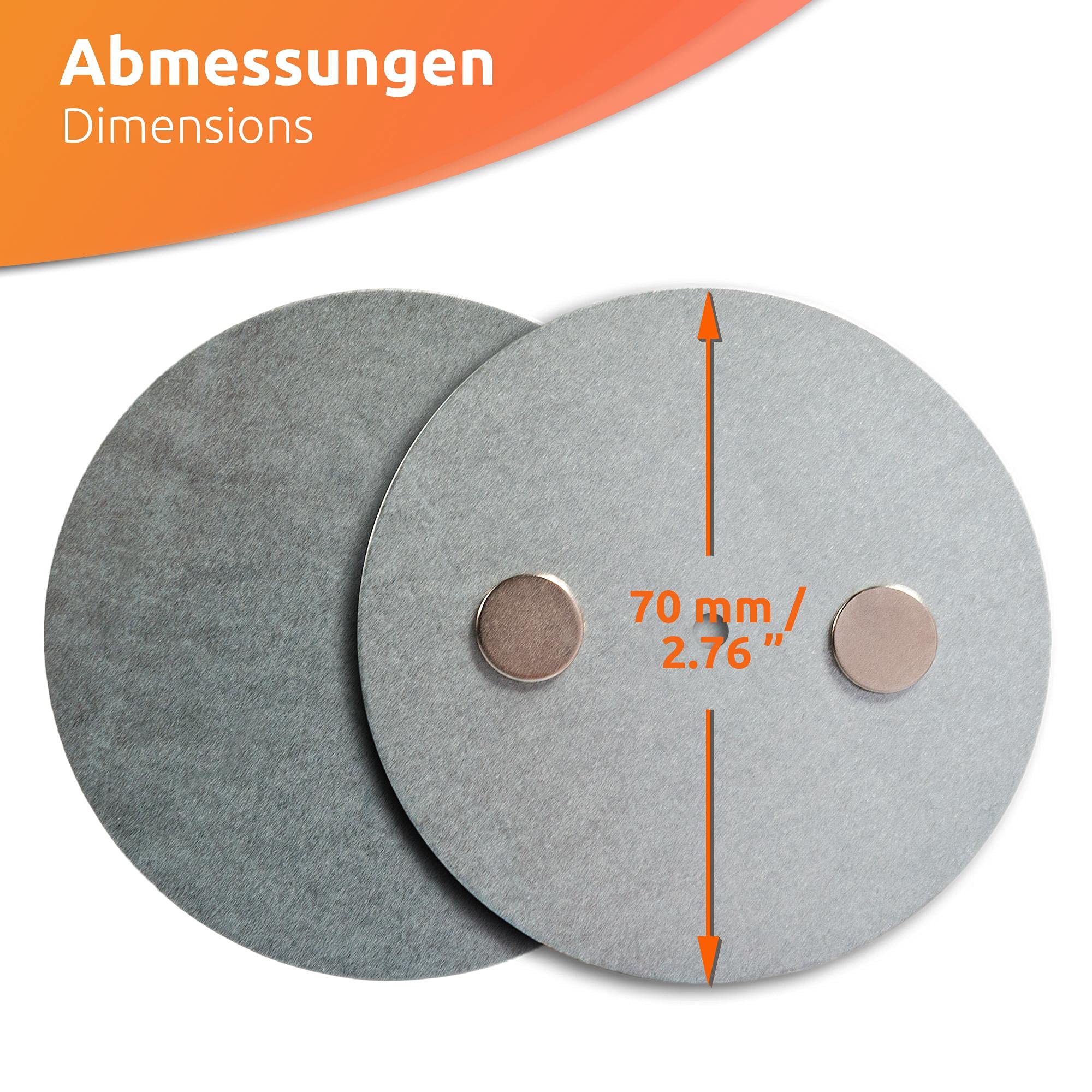 ECENCE Supporto magnetico rilevatore fumo 70mm 10 pezzi adesivo