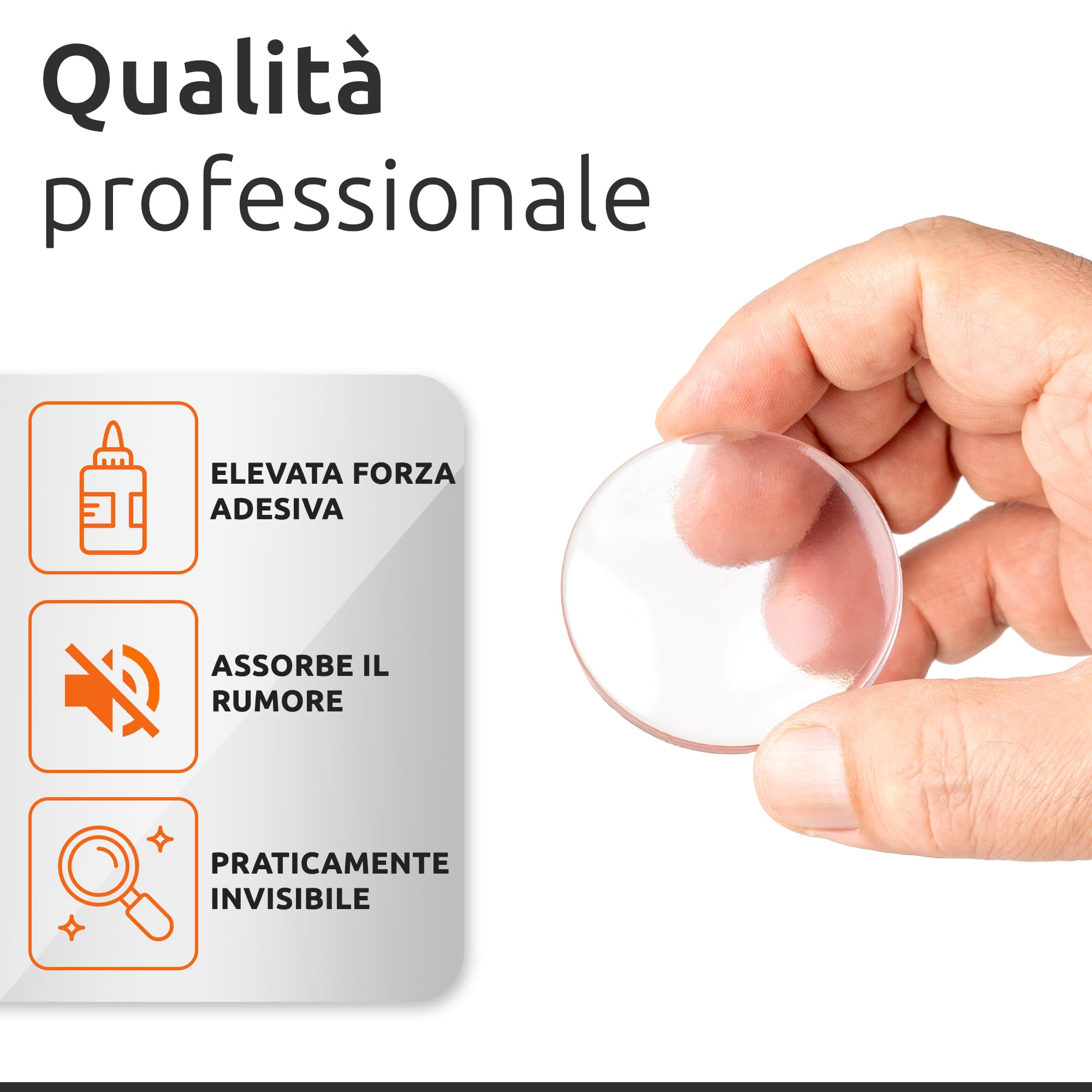 ECENCE fermaporta adesivi trasparenti 50 mm 6 pezzi