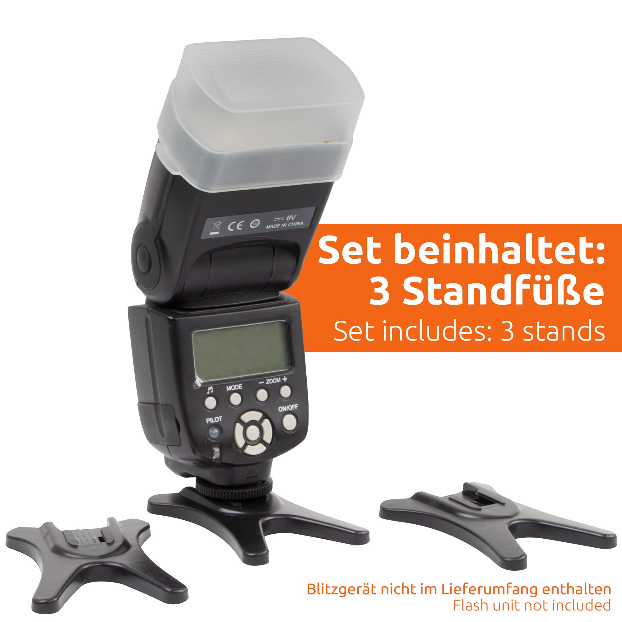 ECENCE Supporto Flash 3x Slitta Treppiede 1/4 Universale ISO